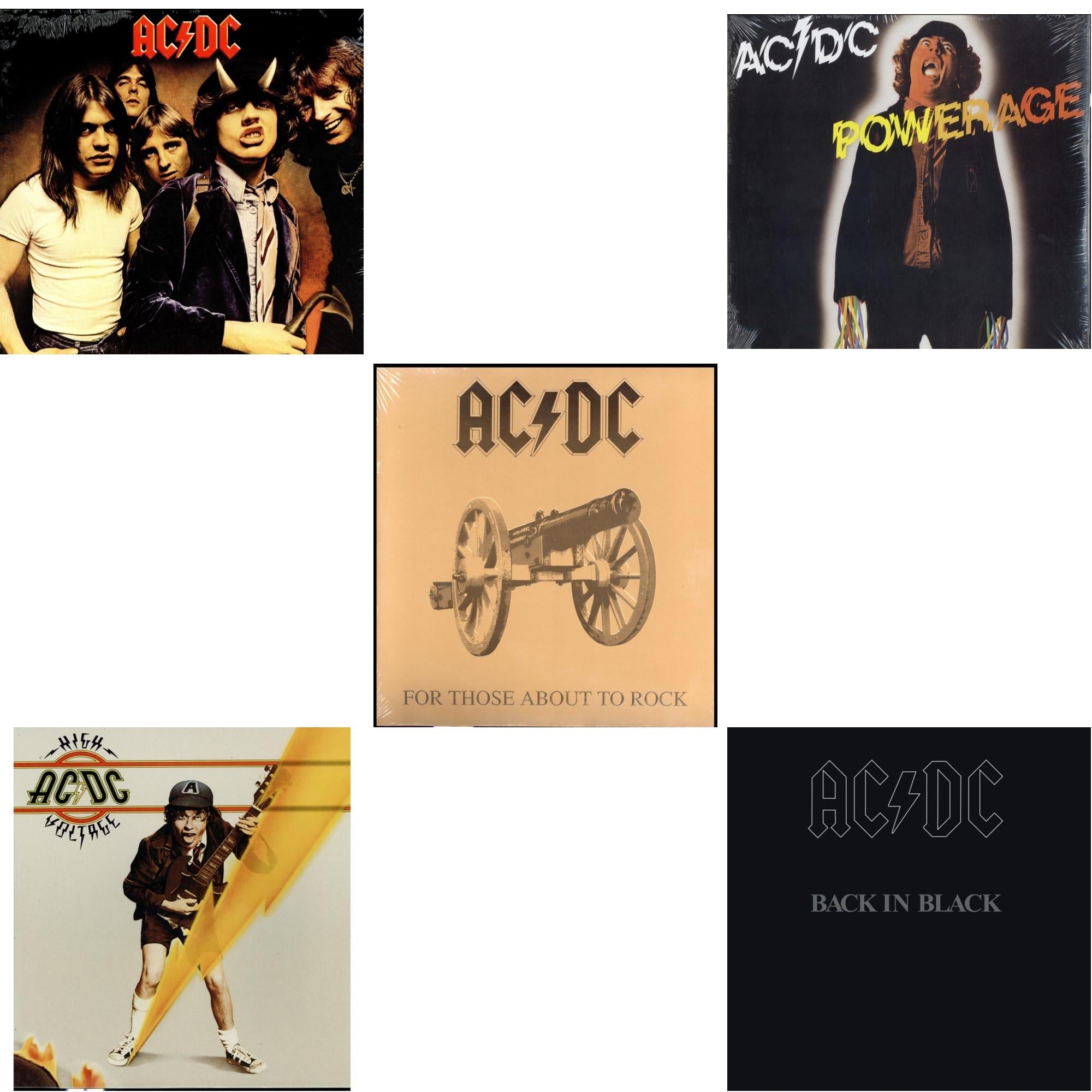 High Voltage (180G) & Powerage (180G) & Highway To Hell (180G) & Back In Black (180G) & For Those About To Rock (180G)