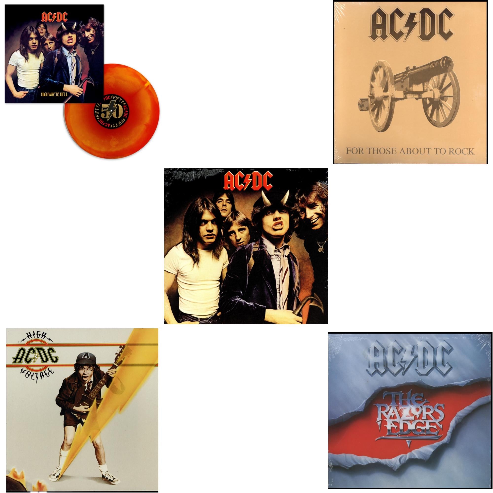 Highway To Hell (Orange Blend LP Vinyl) & High Voltage (180G) & Highway To Hell (180G) & For Those About To Rock (180G) & Razor’S Edge (180G)