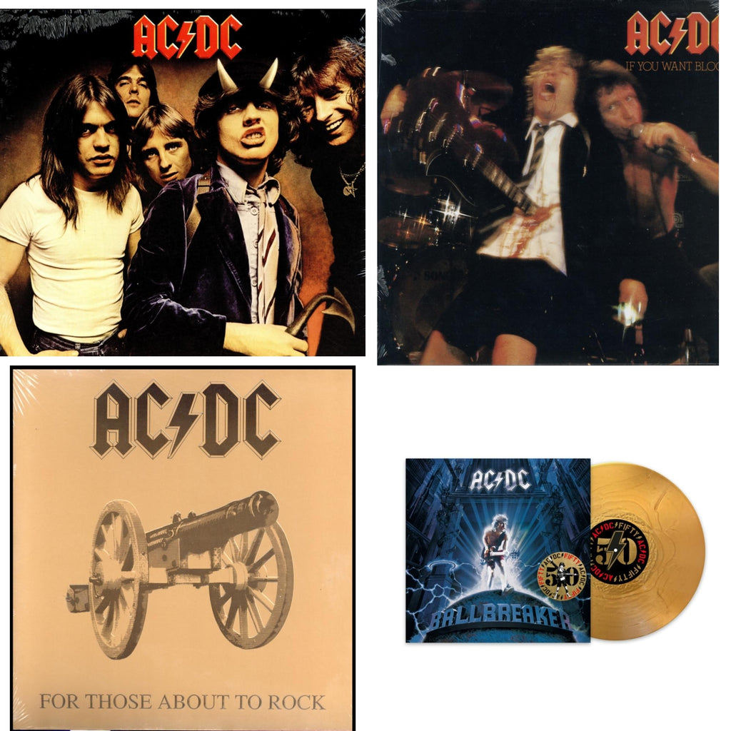 Ac/Dc - Ballbreaker (50Th Anniversary/Gold Color LP Vinyl) & If You Want Blood You've Got It (180G) & Highway To Hell (180G) & For Those About To Rock (180G)