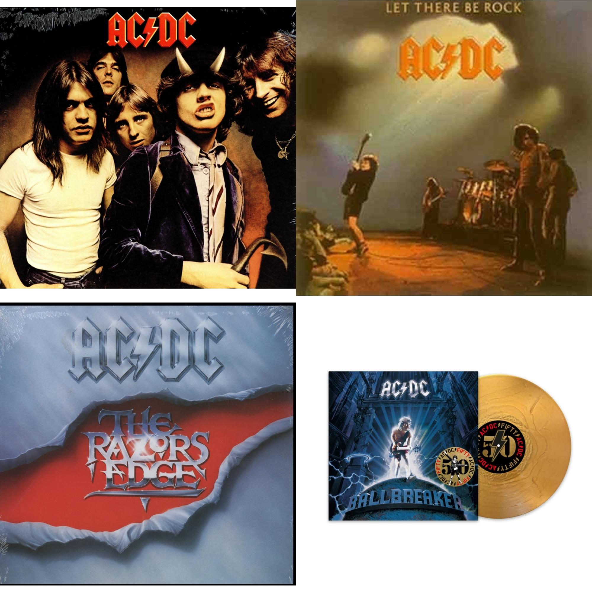 Ac/Dc - Ballbreaker (50Th Anniversary/Gold Color LP Vinyl) & Let There Be Rock (180G) & Highway To Hell (180G) & Razor’S Edge (180G)