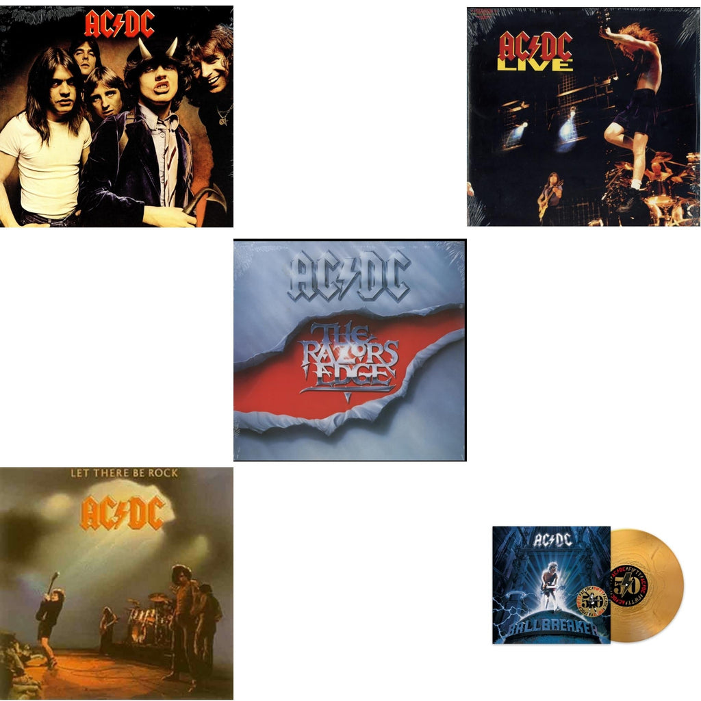 Ac/Dc - Ballbreaker (50Th Anniversary/Gold Color LP Vinyl) & Let There Be Rock (180G) & Highway To Hell (180G) & Razor’S Edge (180G) & Live (2LP/180G)