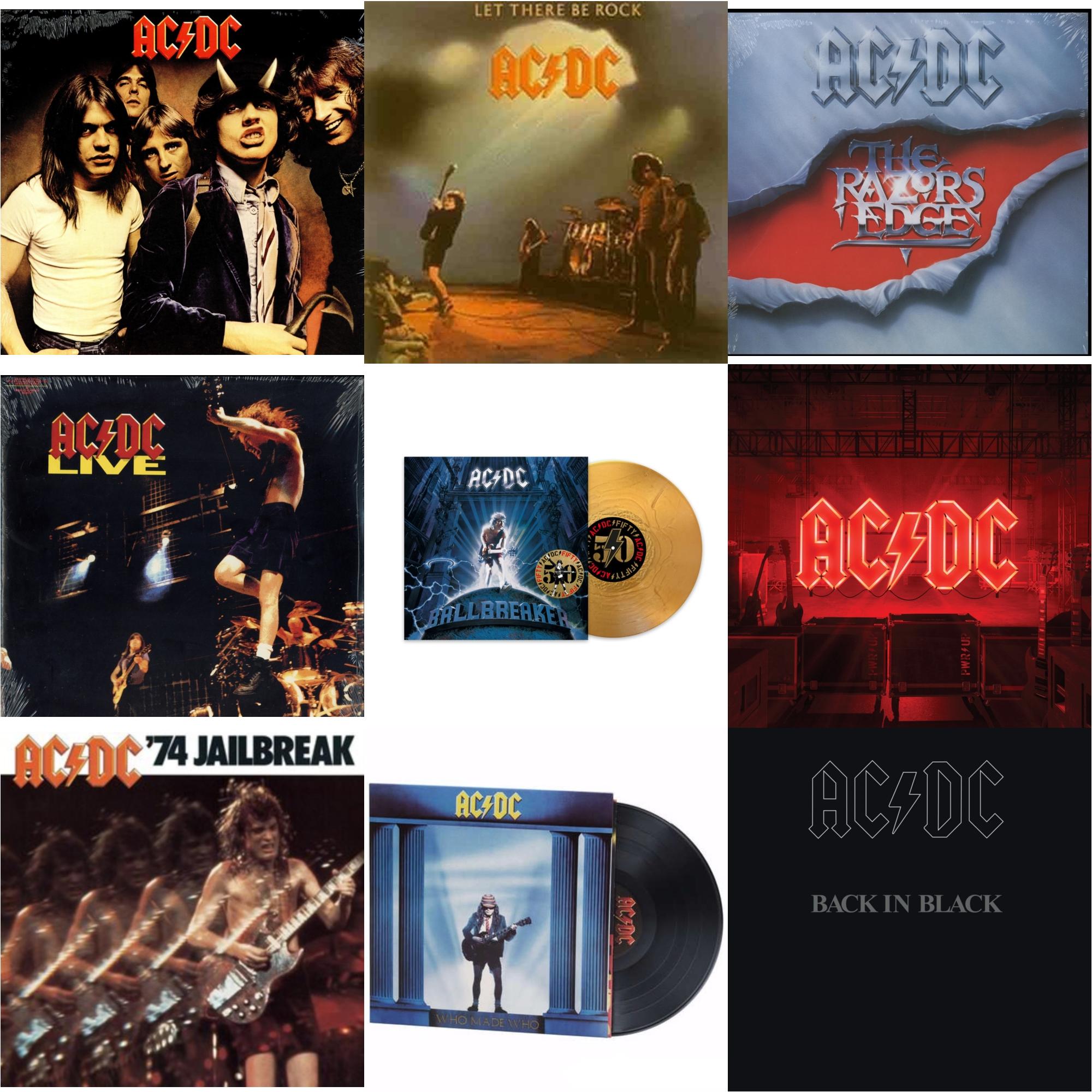 Ac/Dc - Power Up (180G/Gatefold Jacket/Inner Sleeve) & Ballbreaker (50Th Anniversary/Gold Color LP Vinyl) & 74 Jailbreak (180G) & Let There Be Rock (180G) & Highway To Hell (180G) & Back In Black (180G) & Who Made Who (180G) & Razor’S Edge (180G) &