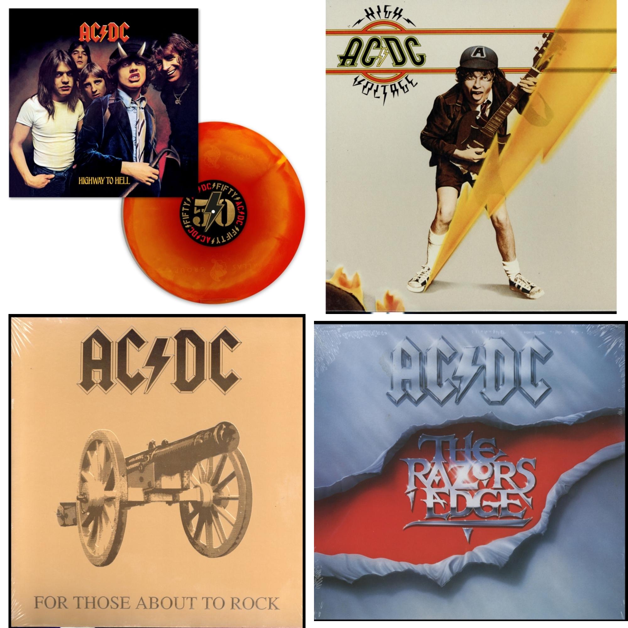 Highway To Hell (Orange Blend LP Vinyl) & High Voltage (180G) & For Those About To Rock (180G) & Razor’S Edge (180G)
