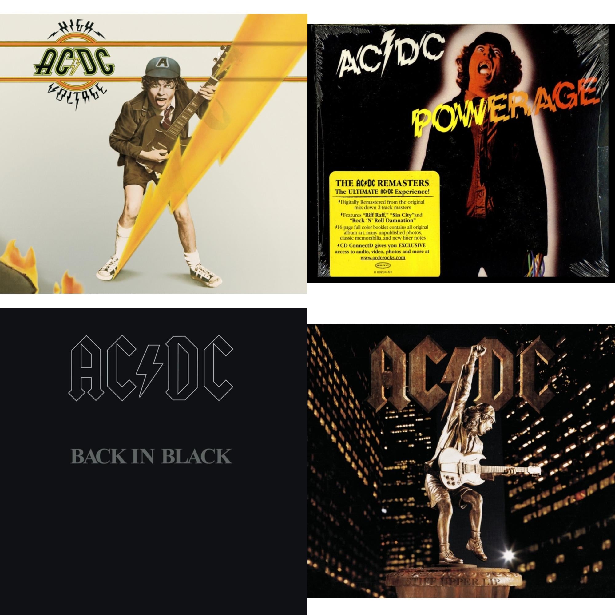 High Voltage & Powerage & Back In Black & Stiff Upper Lip