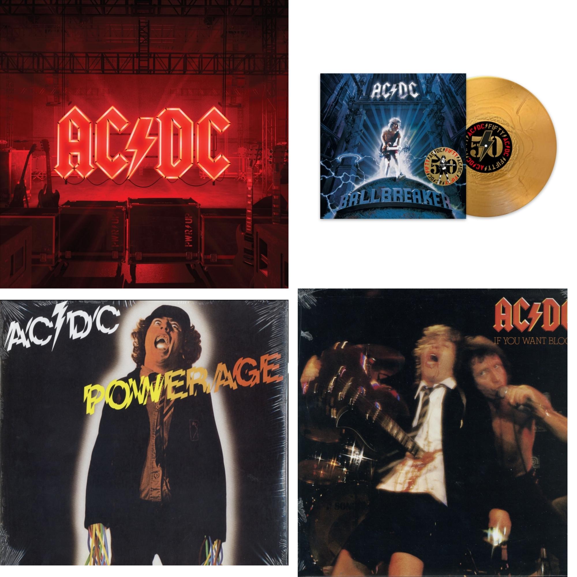 Ac/Dc - Power Up (180G/Gatefold Jacket/Inner Sleeve) & Ballbreaker (50Th Anniversary/Gold Color LP Vinyl) & Powerage (180G) & If You Want Blood You've Got It (180G)