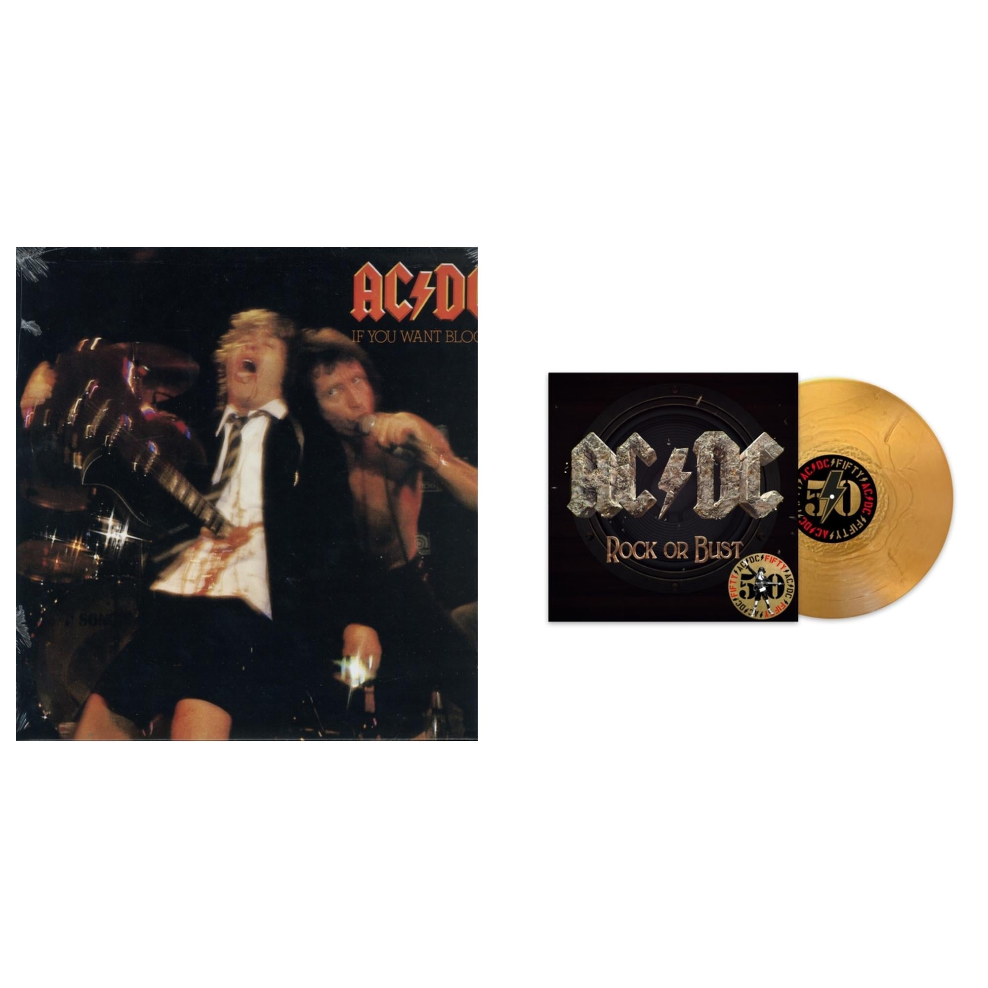 Ac/Dc - If You Want Blood You've Got It (180G) & Rock Or Bust (50Th Anniversary/Gold Color LP Vinyl)