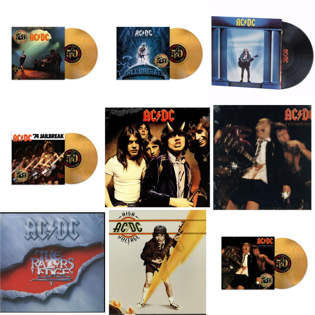 Ac/Dc - Let There Be Rock (50Th Anniversary/Gold Color LP Vinyl) & Ballbreaker (50Th Anniversary/Gold Color LP Vinyl) & Who Made Who (180G) & 74 Jailbreak (50Th Anniversary/Gold Color LP Vinyl) & Highway To Hell (180G) & If You Want Blood You've Got