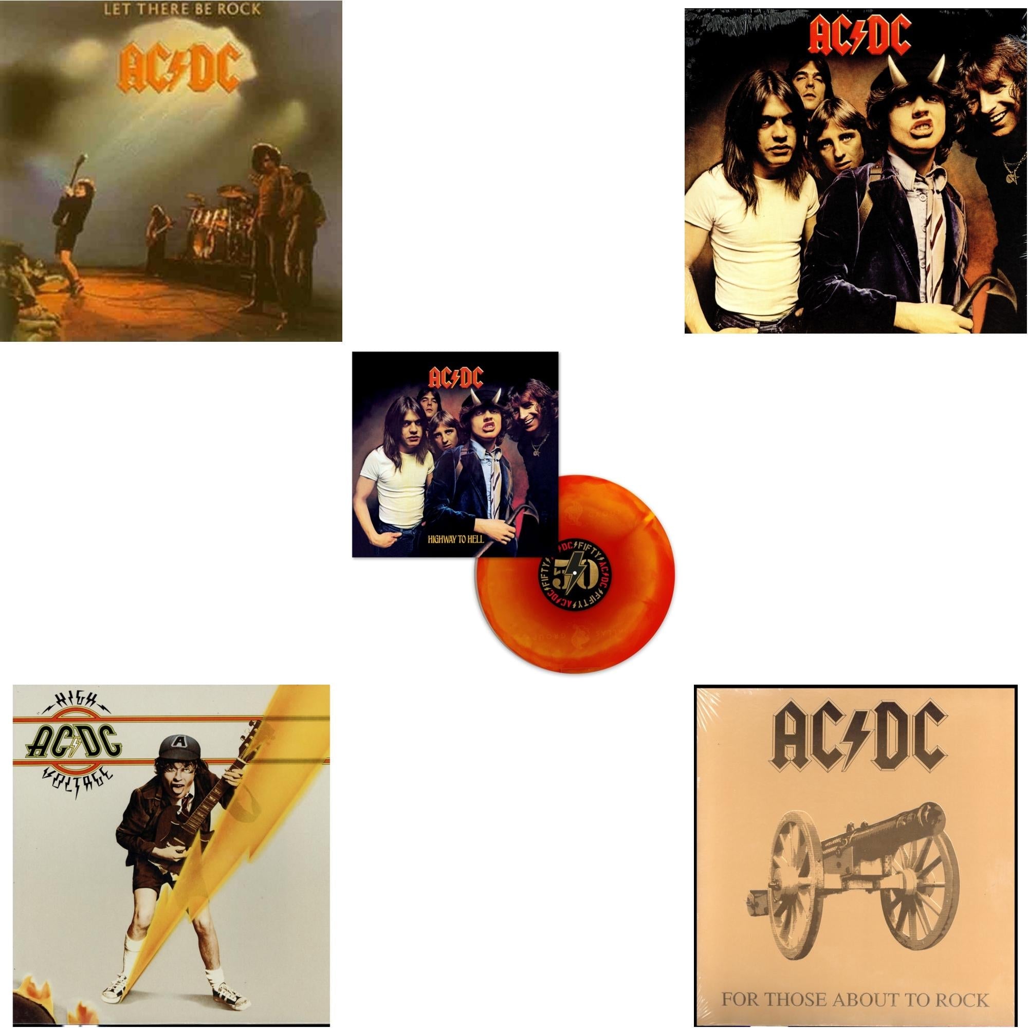 Highway To Hell (Orange Blend LP Vinyl) & High Voltage (180G) & Let There Be Rock (180G) & Highway To Hell (180G) & For Those About To Rock (180G)