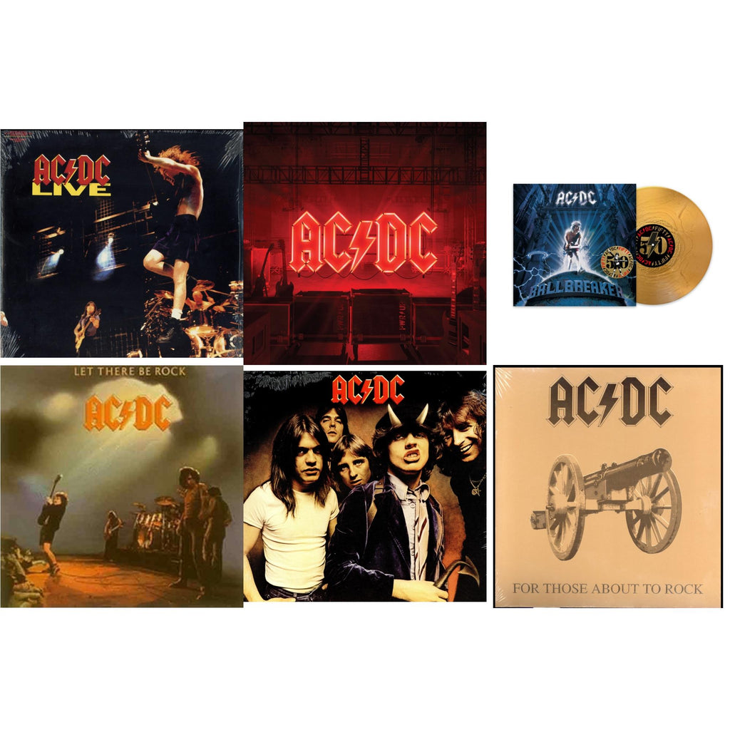Ac/Dc - Power Up (180G/Gatefold Jacket/Inner Sleeve) & Ballbreaker (50Th Anniversary/Gold Color LP Vinyl) & Let There Be Rock (180G) & Highway To Hell (180G) & For Those About To Rock (180G) & Live (2LP/180G)