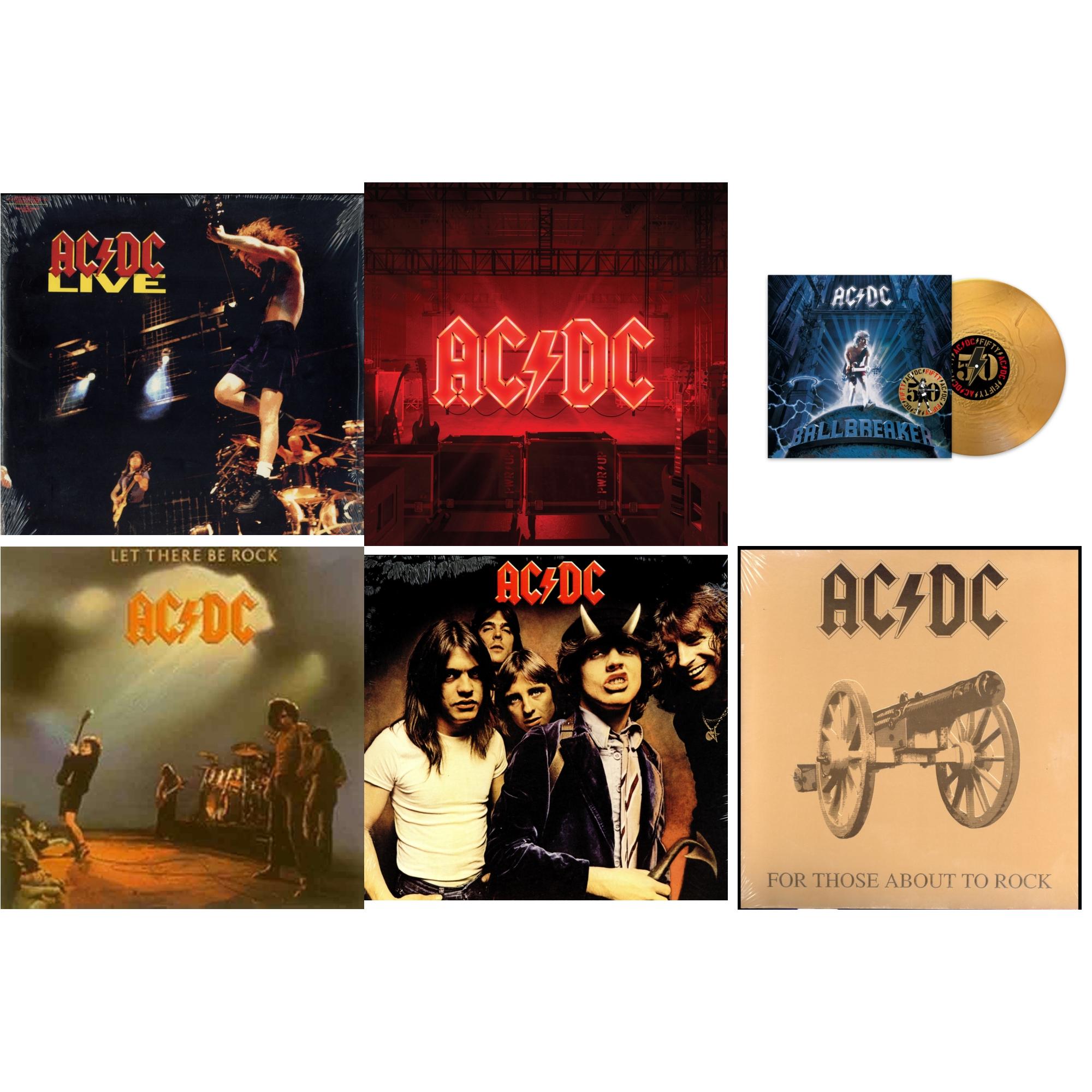 Ac/Dc - Power Up (180G/Gatefold Jacket/Inner Sleeve) & Ballbreaker (50Th Anniversary/Gold Color LP Vinyl) & Let There Be Rock (180G) & Highway To Hell (180G) & For Those About To Rock (180G) & Live (2LP/180G)