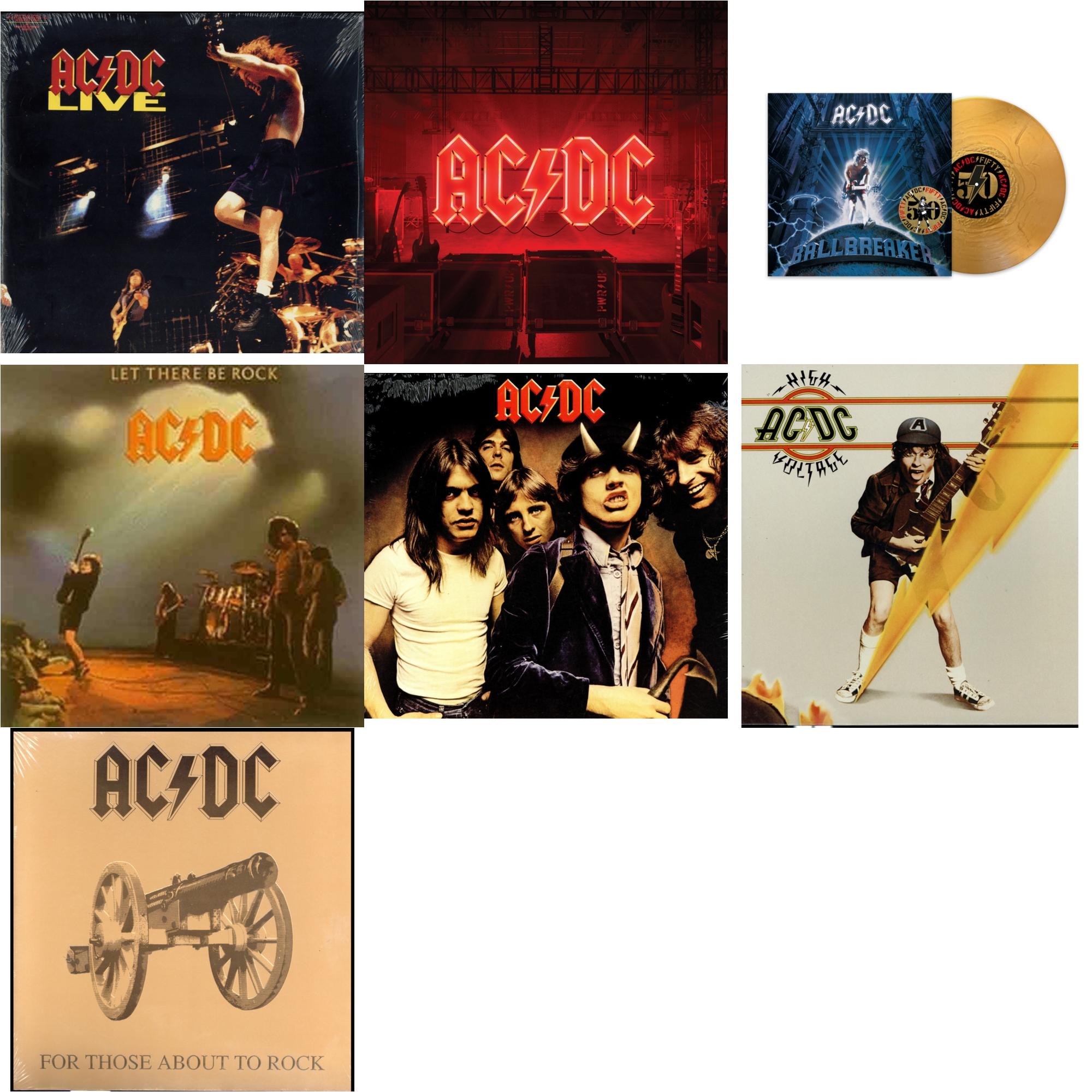 Ac/Dc - Power Up (180G/Gatefold Jacket/Inner Sleeve) & Ballbreaker (50Th Anniversary/Gold Color LP Vinyl) & High Voltage (180G) & Let There Be Rock (180G) & Highway To Hell (180G) & For Those About To Rock (180G) & Live (2LP/180G)