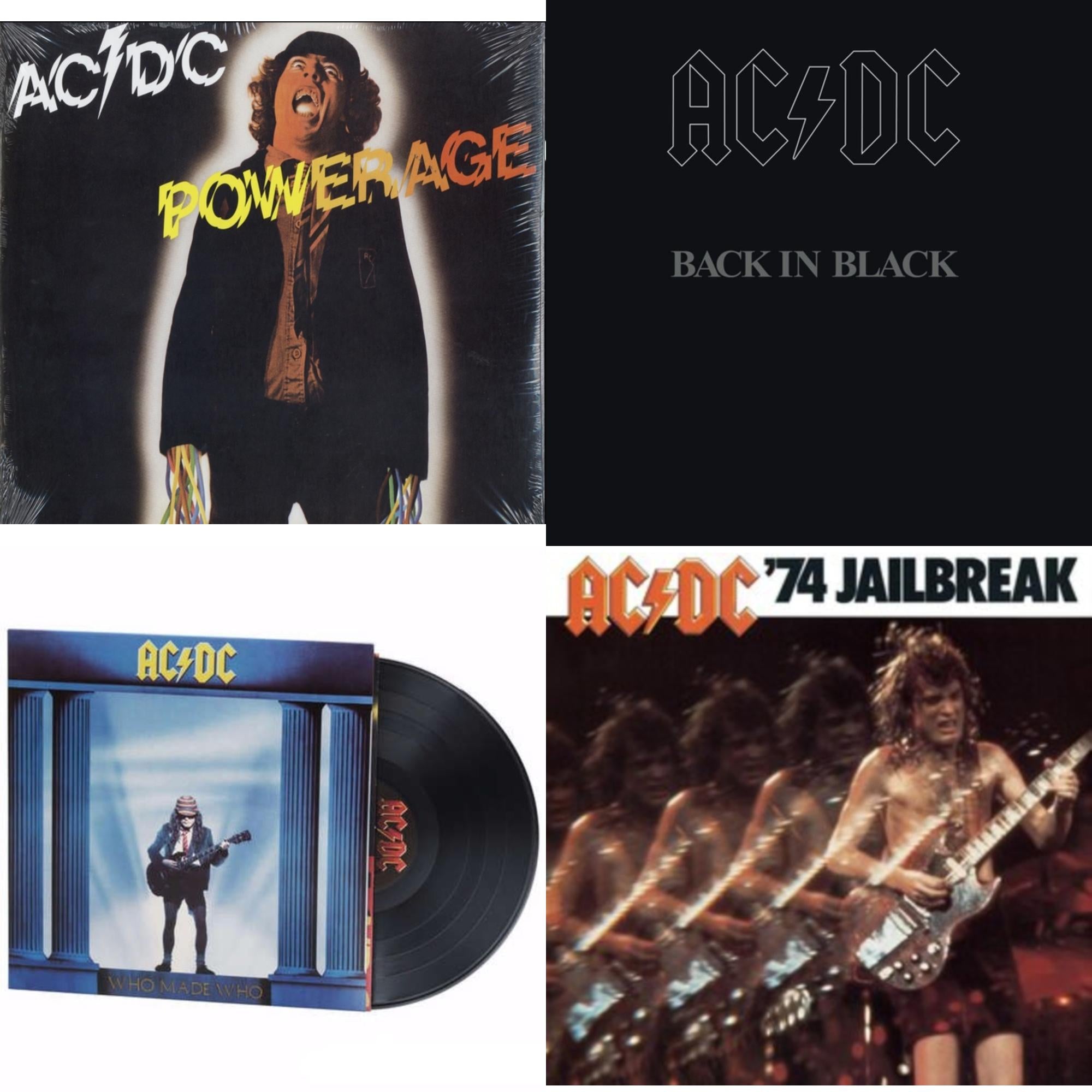 74 Jailbreak (180G) & Powerage (180G) & Back In Black (180G) & Who Made Who (180G)