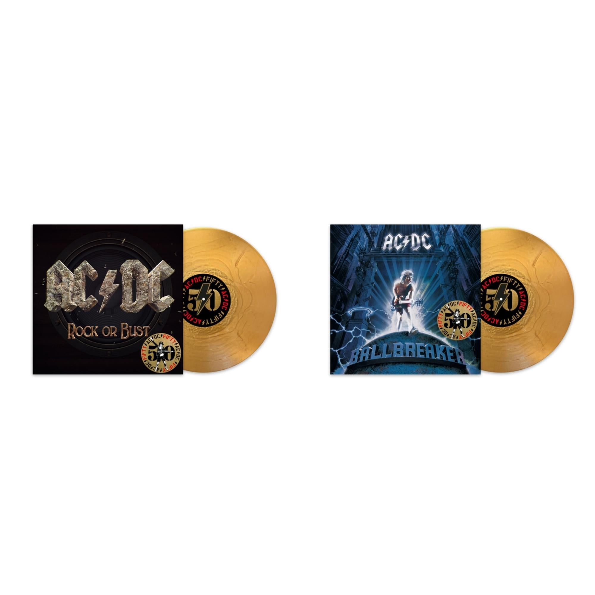 Ac/Dc - Rock Or Bust (50Th Anniversary/Gold Color LP Vinyl) & Ballbreaker (50Th Anniversary/Gold Color LP Vinyl)