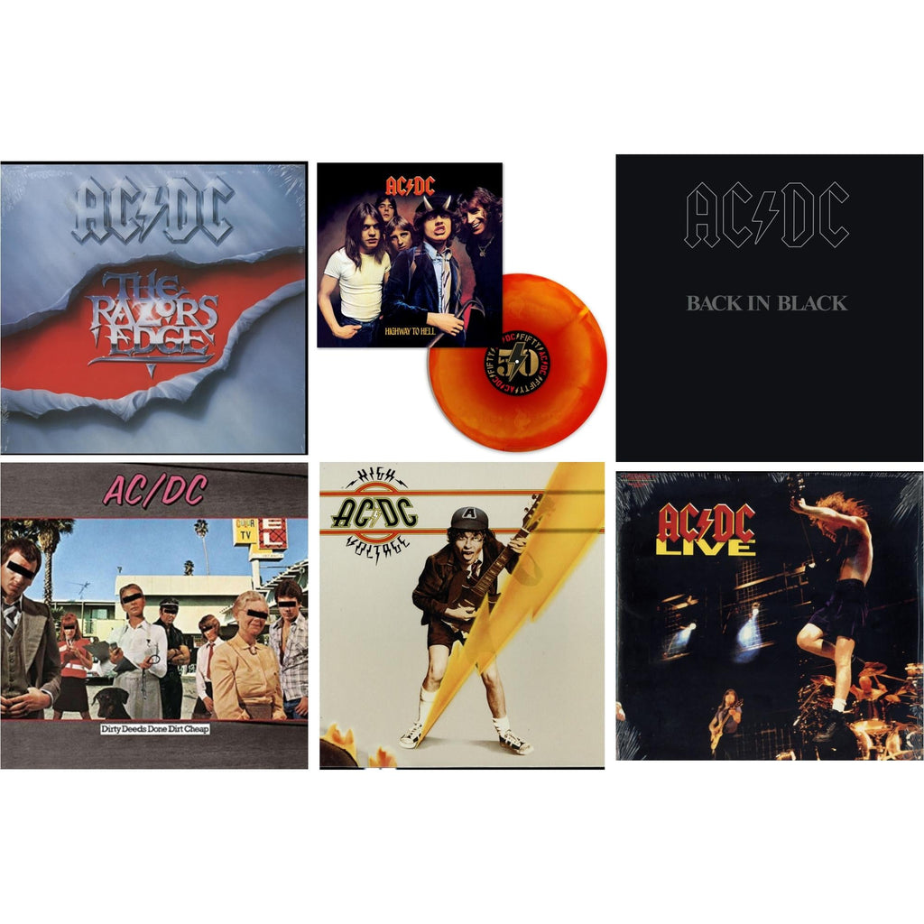 Ac/Dc - Highway To Hell (Orange Blend LP Vinyl) & High Voltage (180G) & Dirty Deeds Done Dirt Cheap (180G) & Back In Black (180G) & Razor’S Edge (180G) & Live (2LP/180G)