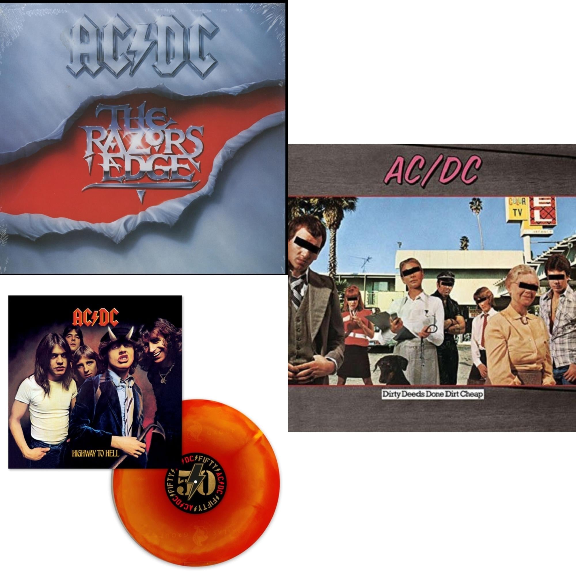 Highway To Hell (Orange Blend LP Vinyl) & Dirty Deeds Done Dirt Cheap (180G) & Razor’S Edge (180G)