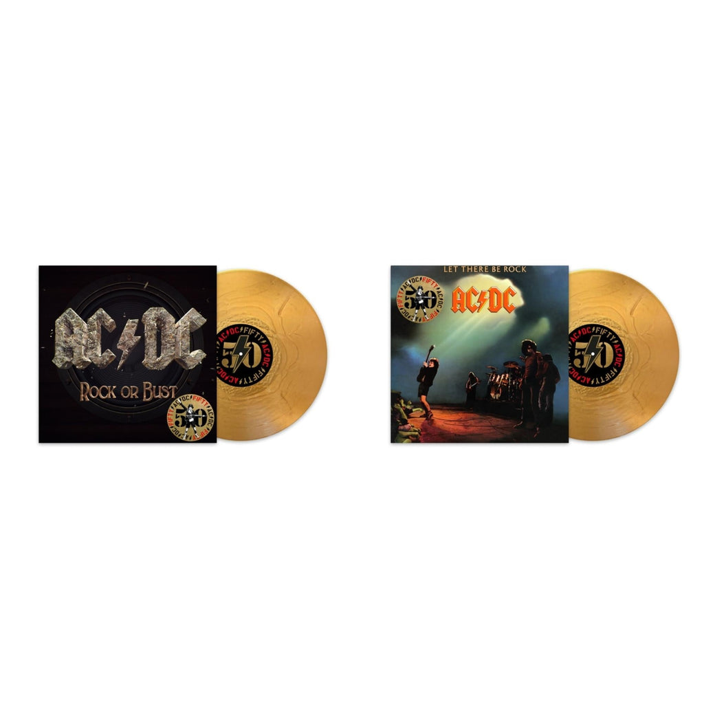 Ac/Dc - Rock Or Bust (50Th Anniversary/Gold Color LP Vinyl) & Let There Be Rock (50Th Anniversary/Gold Color LP Vinyl)