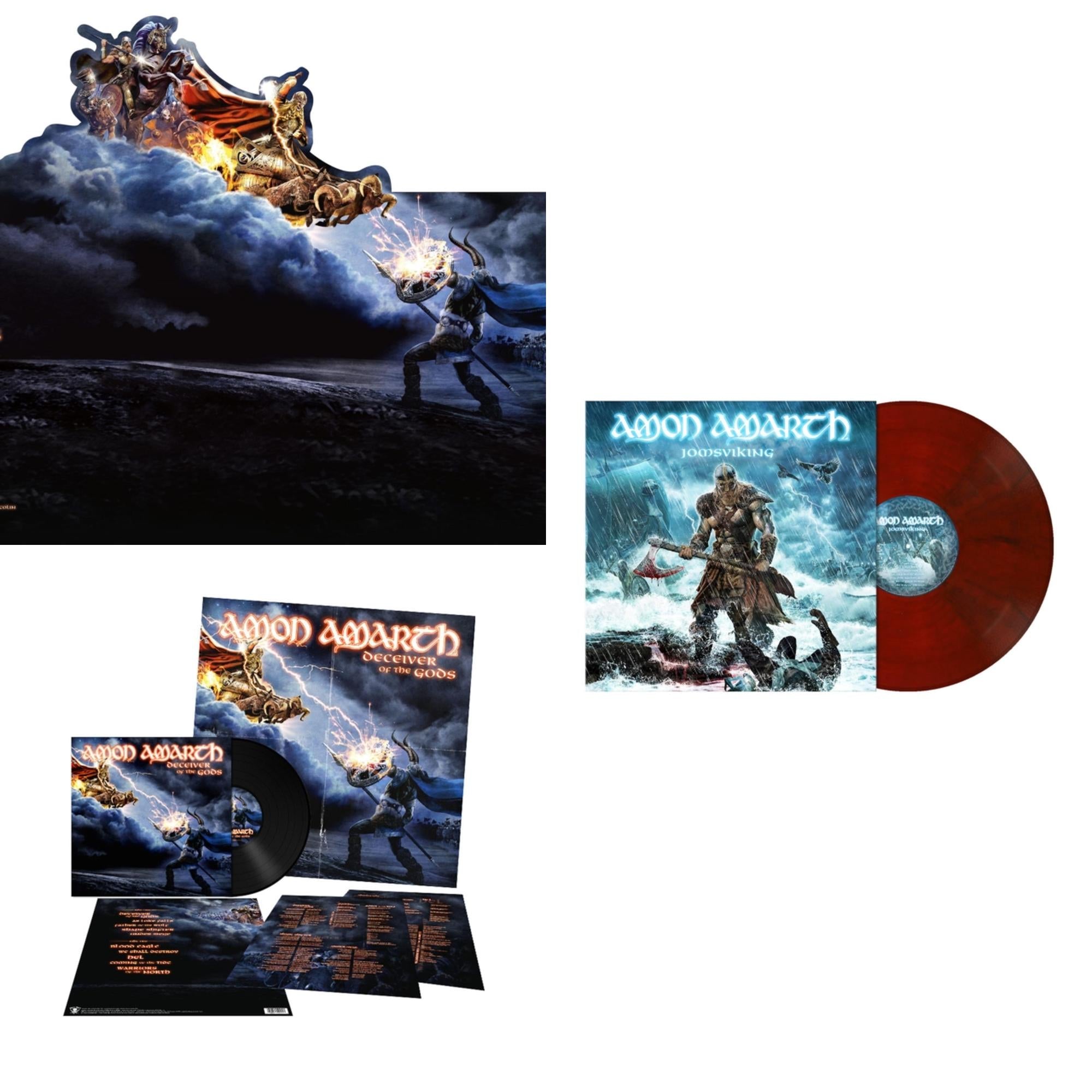 Amon Amarth - Deceiver Of The Gods & Deceiver Of The Gods & Jomsviking (Ruby Red Marbled) - LP Vinyl Bundle