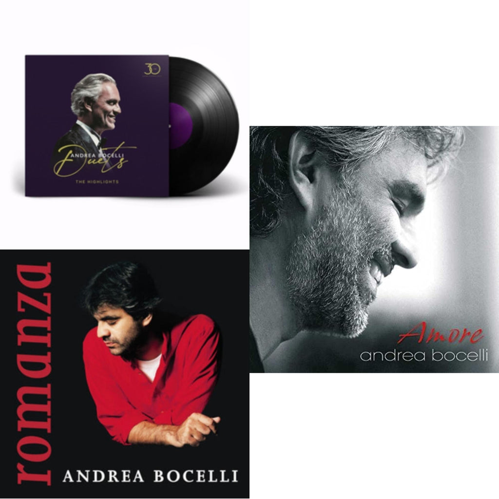 Andrea Bocelli - Duets (30Th Anniversary) & Romanza & Amore - LP Vinyl Bundle