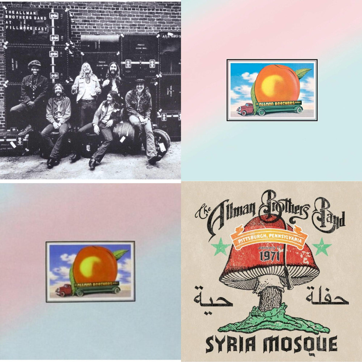 Live At Fillmore East & Eat A Peach (2LP) & Eat A Peach (Light Pink & Light Blue LP Vinyl) & Syria Mosque: Pittsburgh, Pa January 17, 1971 (Live) (Pittsburgh Steel Gray Vinyl/2LP)