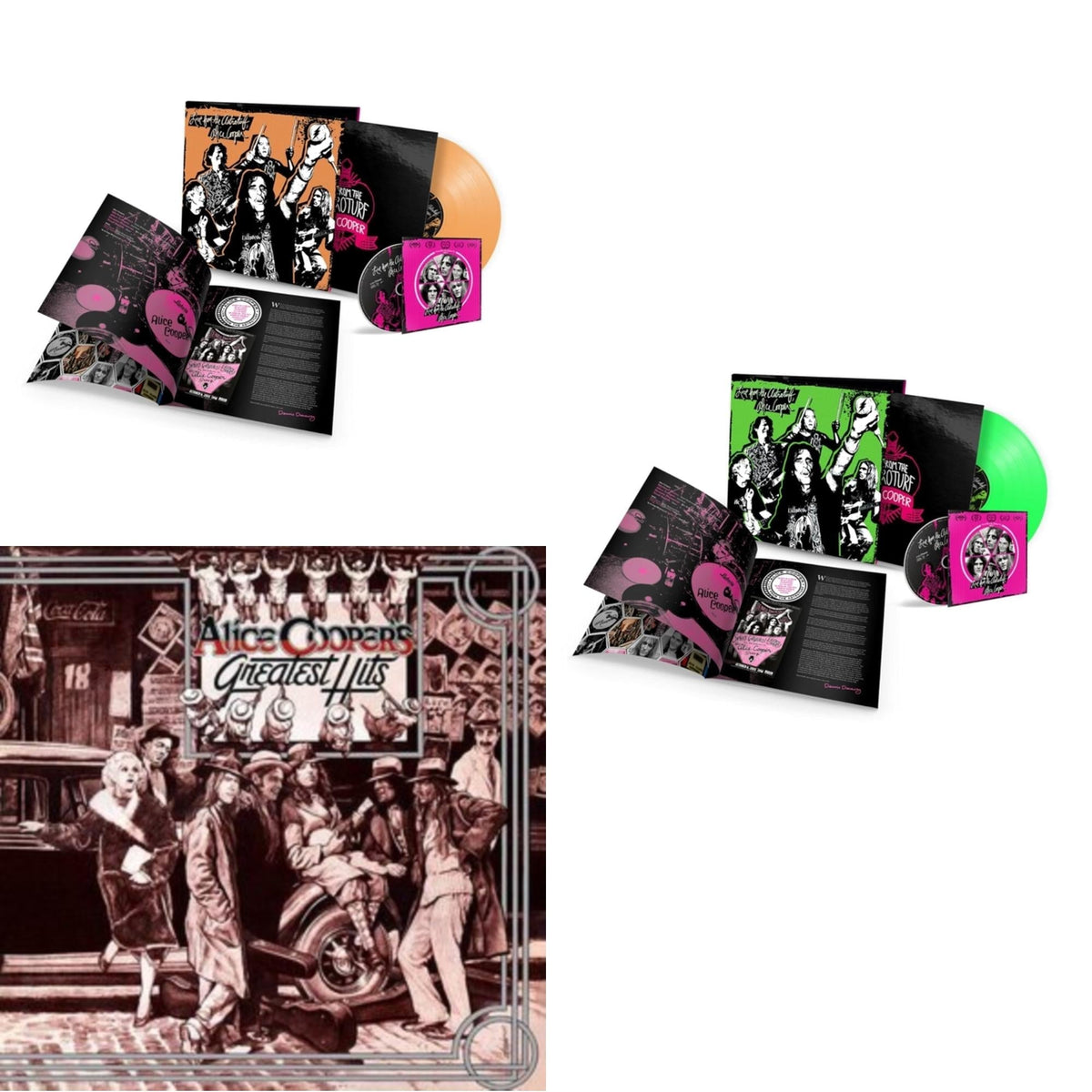 Live From The Astroturf (Glow-In-The-Dark LP Vinyl/DVD) & Live From The Astroturf (Apricoot LP Vinyl/DVD) & Alice Cooper's Greatest Hits (180G/Limited Anniversary Edition)