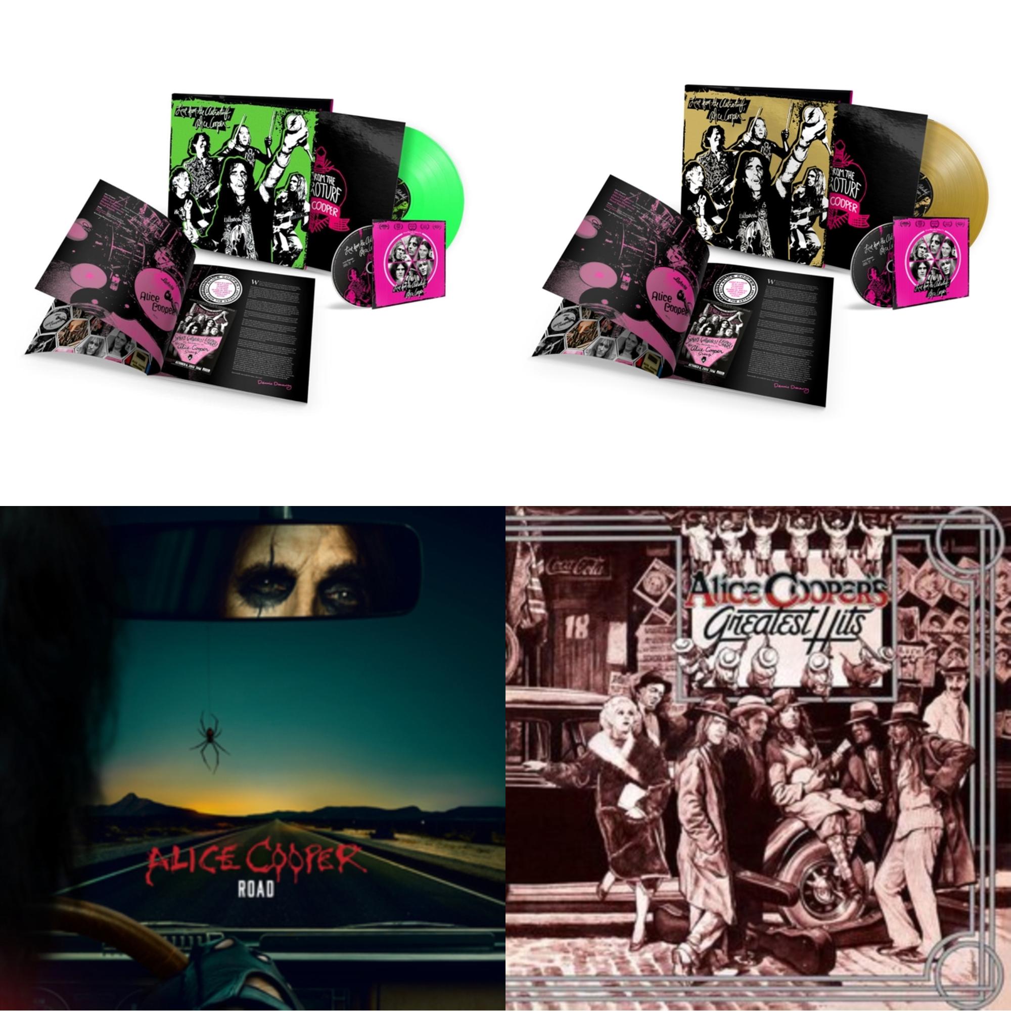 Live From The Astroturf (Glow-In-The-Dark LP Vinyl/DVD) & Live From The Astroturf (Gold LP Vinyl/DVD) & Road (Orange Marbled Vinyl/2LP/DVD) & Alice Cooper's Greatest Hits (180G/Limited Anniversary Edition)