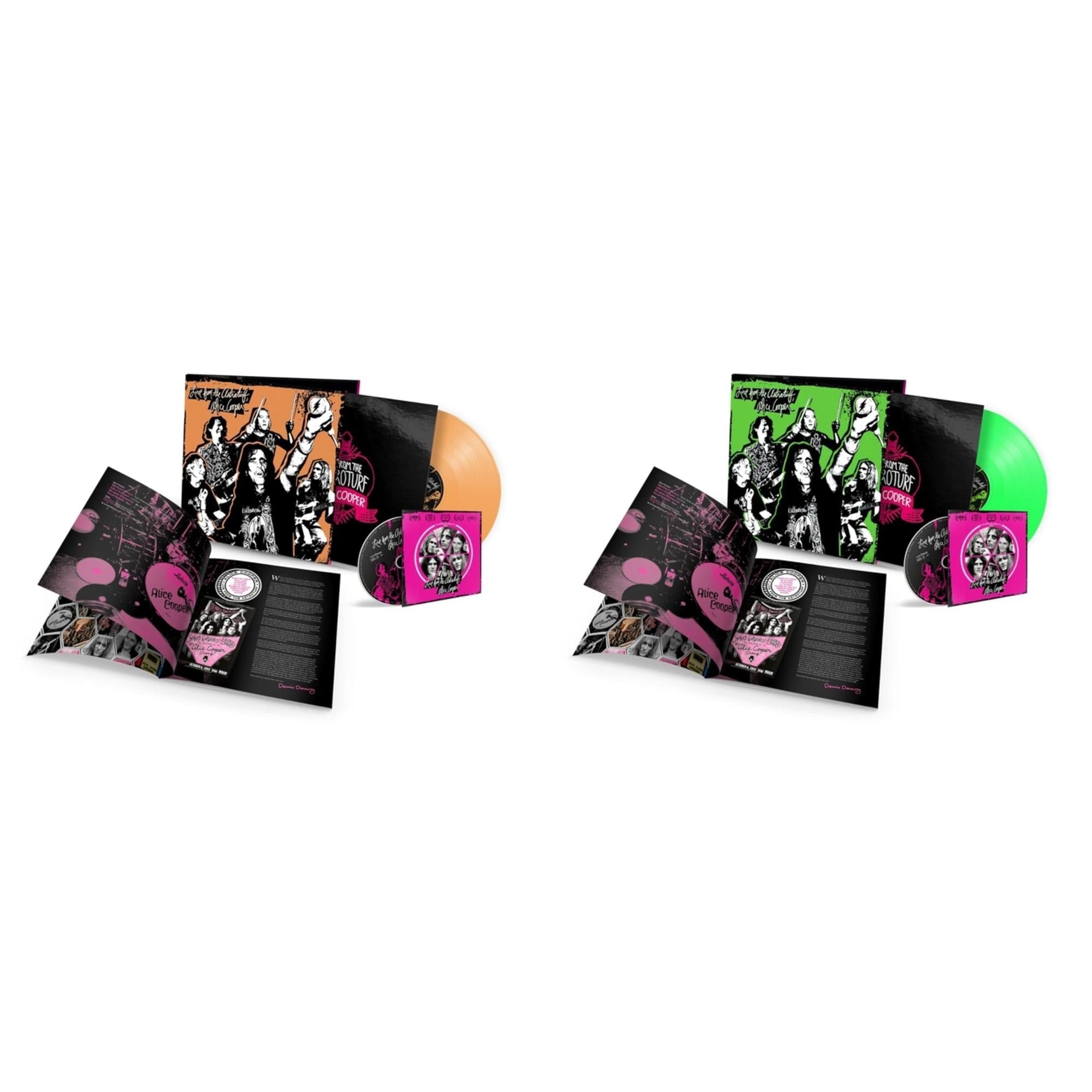 Alice Cooper - Live From The Astroturf (Glow-In-The-Dark LP Vinyl/DVD) & Live From The Astroturf (Apricoot LP Vinyl/DVD)