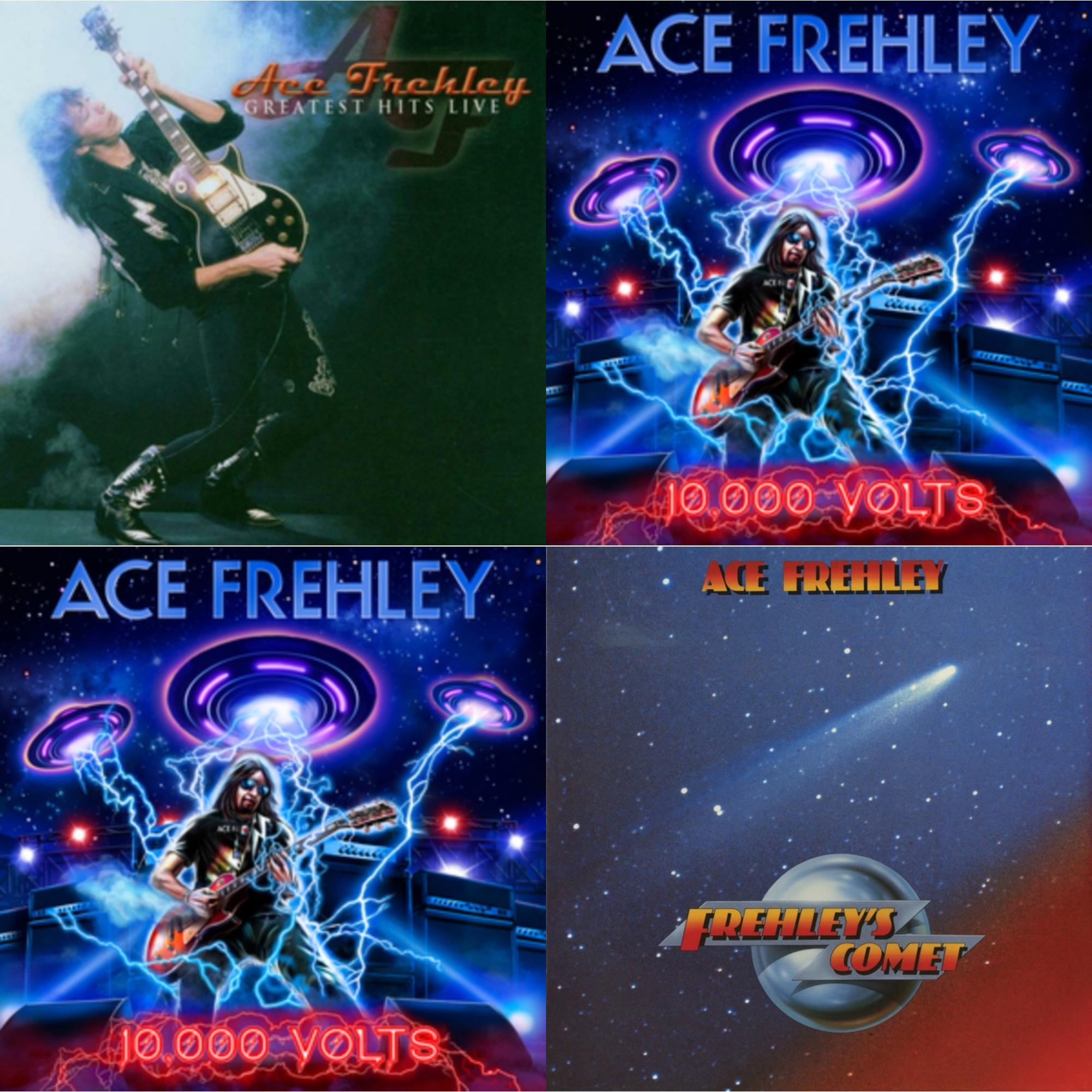 Greatest Hits Live & 10,000 Volts (Edge Only Splatter/Metal Gym Locker/Red Splatter LP Vinyl) & 10,000 Volts (Orange Tabby LP Vinyl) & Frehley's Comet (Red & Blue Hand Poured Effect LP Vinyl)
