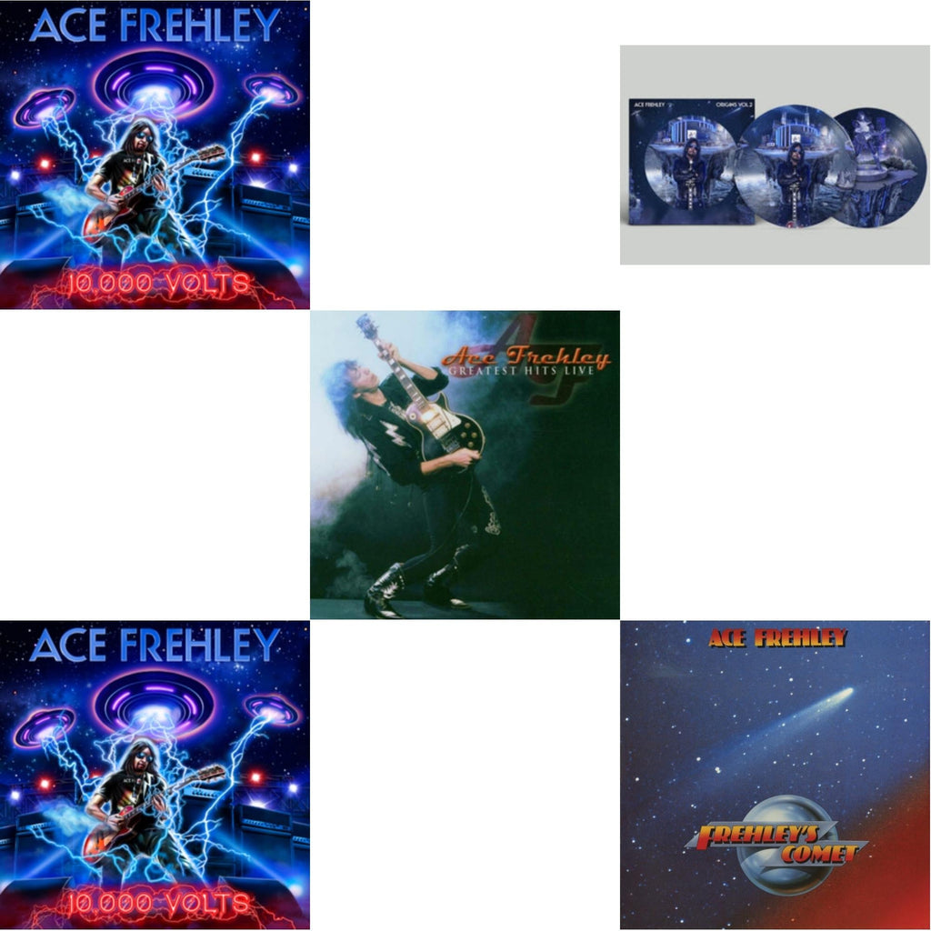Greatest Hits Live & 10,000 Volts (Edge Only Splatter/Metal Gym Locker/Red Splatter LP Vinyl) & 10,000 Volts (Orange Tabby LP Vinyl) & Origins: Vol. 2 (Picture Disc) & Frehley's Comet (Red & Blue Hand Poured Effect LP Vinyl)