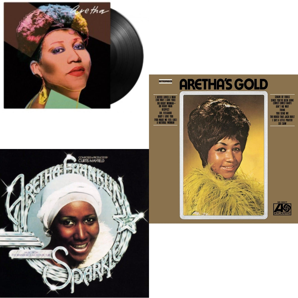 Aretha Franklin - Aretha (180G) & Sparkle (Crystal Clear LP Vinyl) (Syeor) & Aretha's Gold