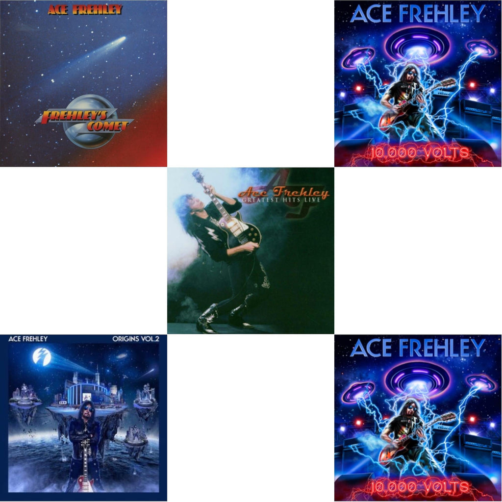 Greatest Hits Live & 10,000 Volts (Edge Only Splatter/Metal Gym Locker/Red Splatter LP Vinyl) & 10,000 Volts (Orange Tabby LP Vinyl) & Origins Vol.2 (Blue & White LP Vinyl) & Frehley's Comet (Red & Blue Hand Poured Effect LP Vinyl)