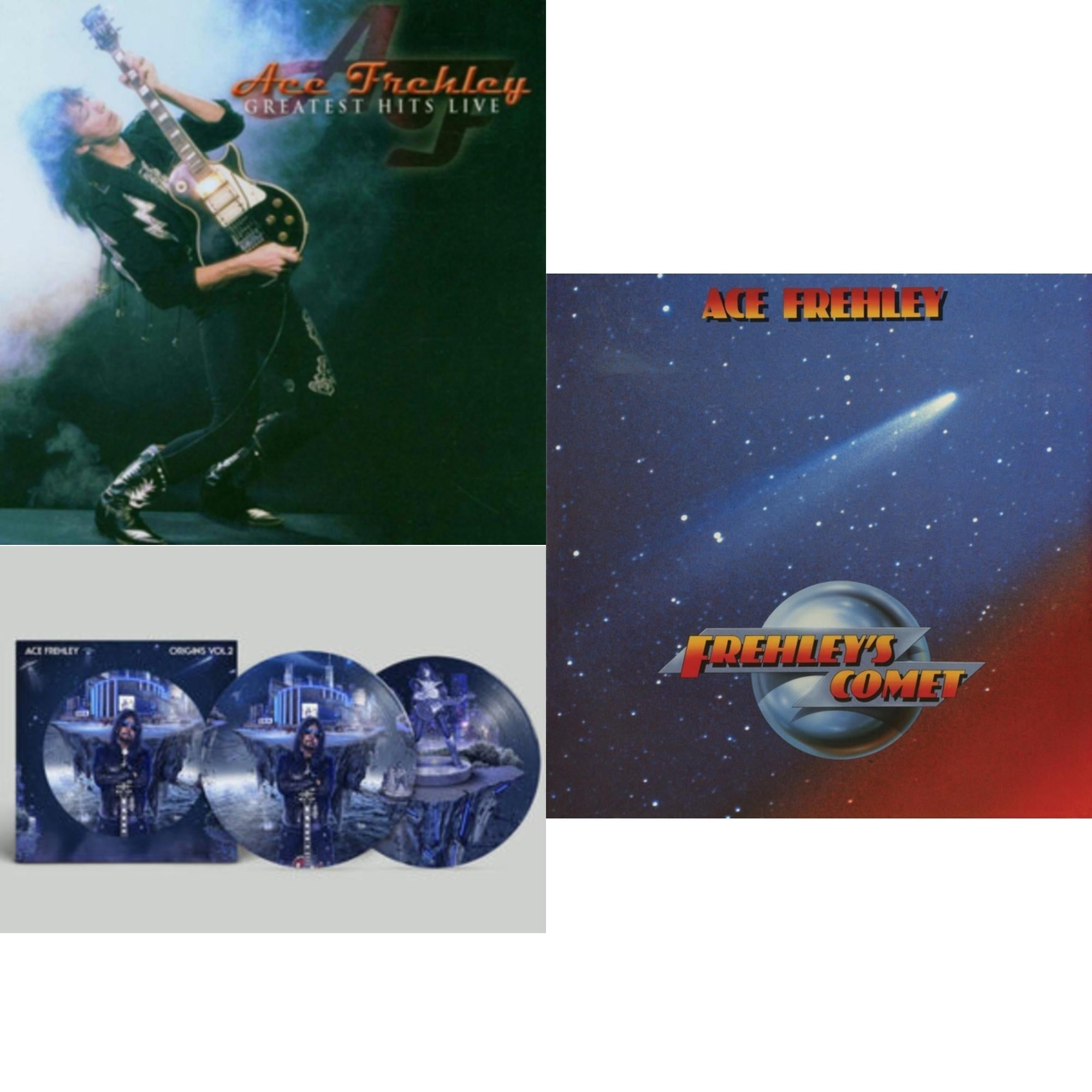 Greatest Hits Live & Origins: Vol. 2 (Picture Disc) & Frehley's Comet (Red & Blue Hand Poured Effect LP Vinyl)