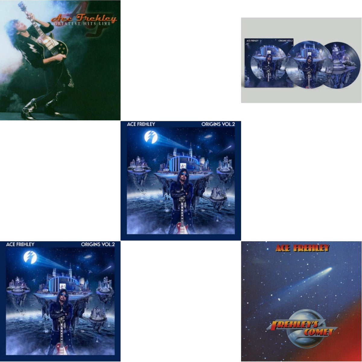 Greatest Hits Live & Origins Vol.2 (Blue & White LP Vinyl) & Origins: Vol. 2 (I) & Origins: Vol. 2 (Picture Disc) & Frehley's Comet (Red & Blue Hand Poured Effect LP Vinyl)
