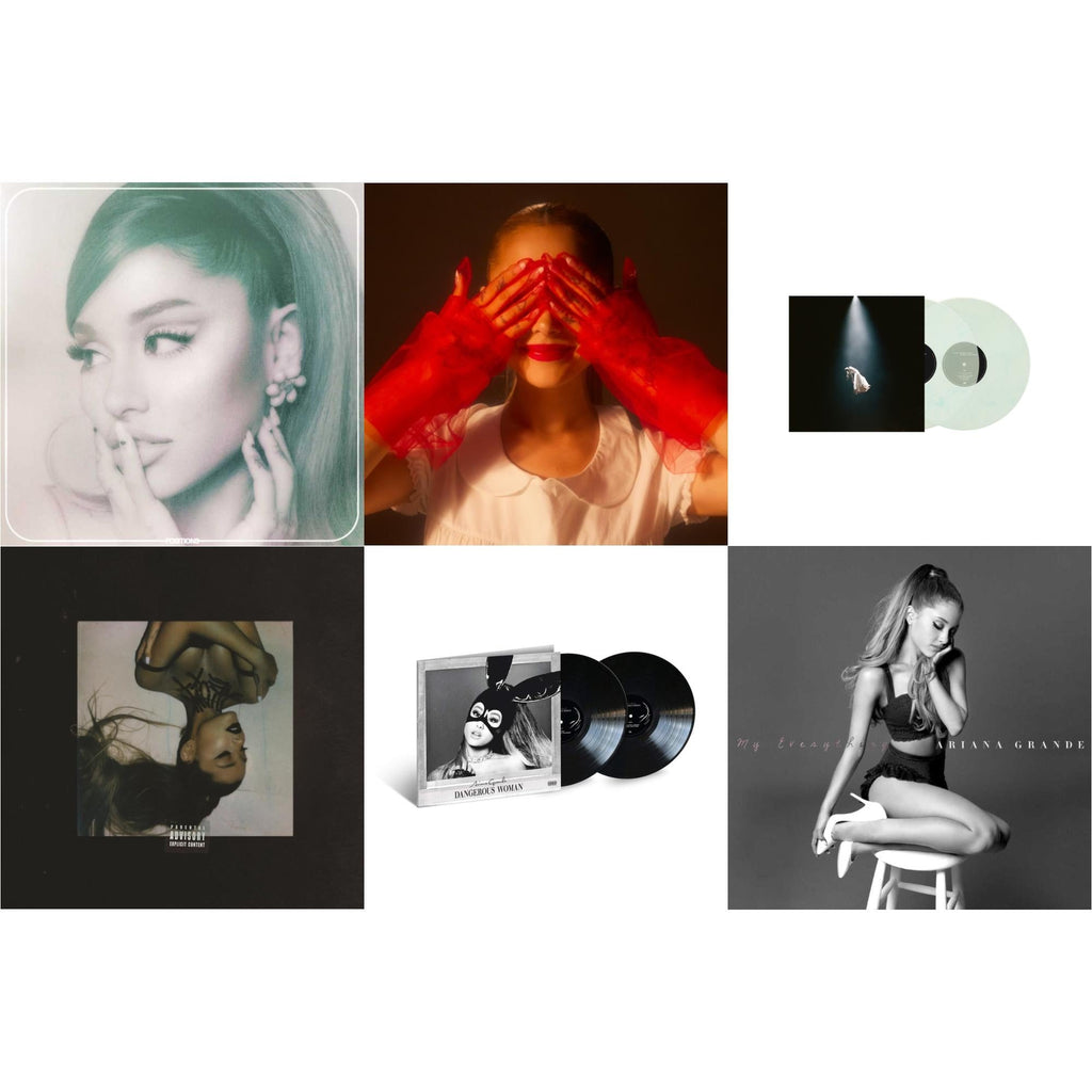 Positions (Coke Bottle Clear LP Vinyl) & Eternal Sunshine (X) (Ruby LP Vinyl) & Eternal Sunshine Deluxe: Brighter Days Ahead (X) (Translucent Marble Vinyl/2LP) & Thank U, Next & Dangerous Woman (2LP) & My Everything