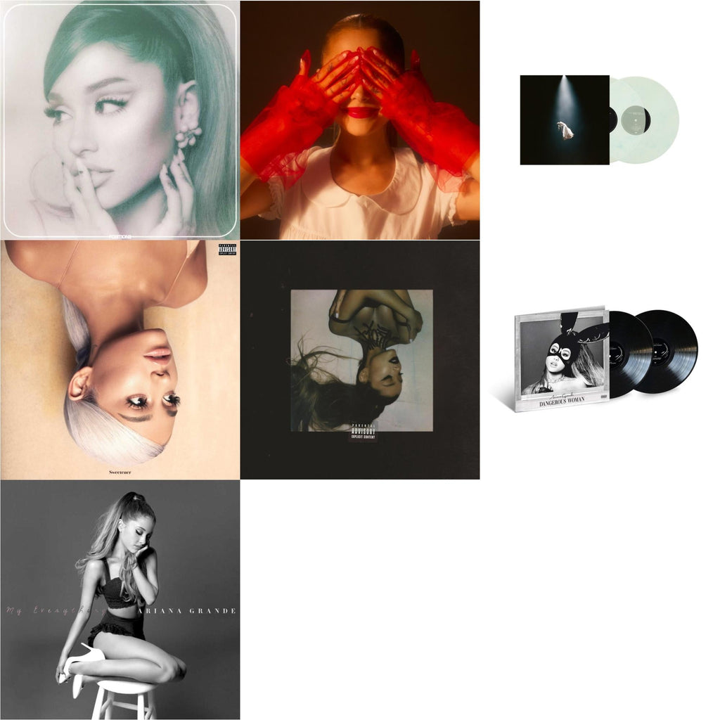 Positions (Coke Bottle Clear LP Vinyl) & Eternal Sunshine (X) (Ruby LP Vinyl) & Eternal Sunshine Deluxe: Brighter Days Ahead (X) (Translucent Marble Vinyl/2LP) & Sweetener (X) (2LP) & Thank U, Next & Dangerous Woman (2LP) & My Everything