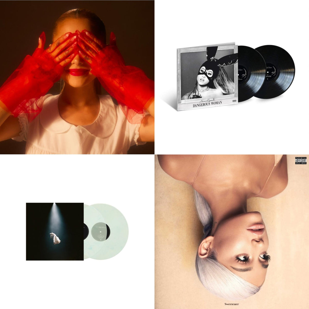 Eternal Sunshine (X) (Ruby LP Vinyl) & Eternal Sunshine Deluxe: Brighter Days Ahead (X) (Translucent Marble Vinyl/2LP) & Sweetener (X) (2LP) & Dangerous Woman (2LP)