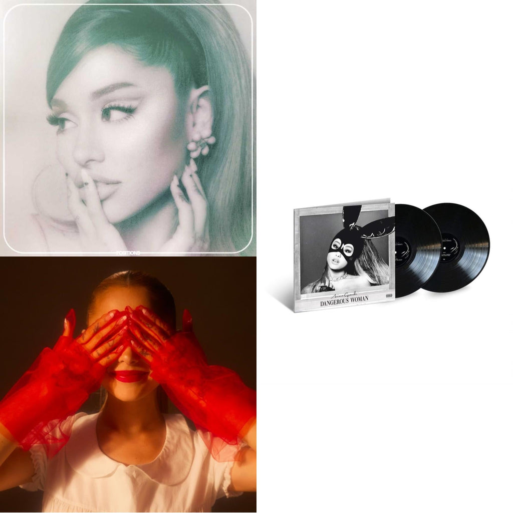 Ariana Grande - Positions (Coke Bottle Clear LP Vinyl) & Eternal Sunshine (X) (Ruby LP Vinyl) & Dangerous Woman (2LP)