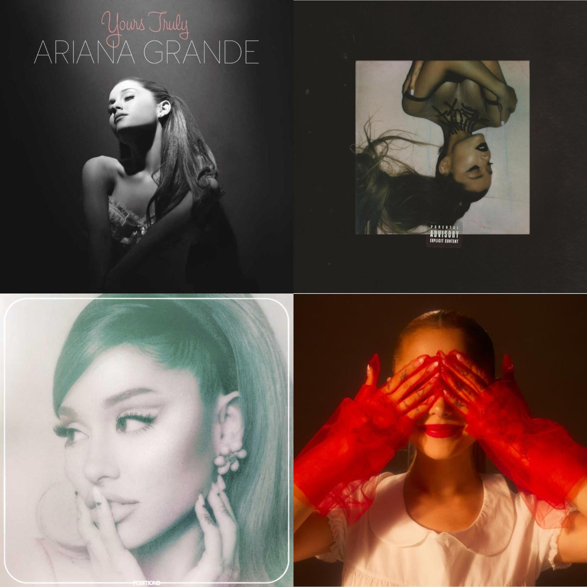Positions (Coke Bottle Clear LP Vinyl) & Eternal Sunshine (X) (Ruby LP Vinyl) & Thank U, Next & Yours Truly (180G)