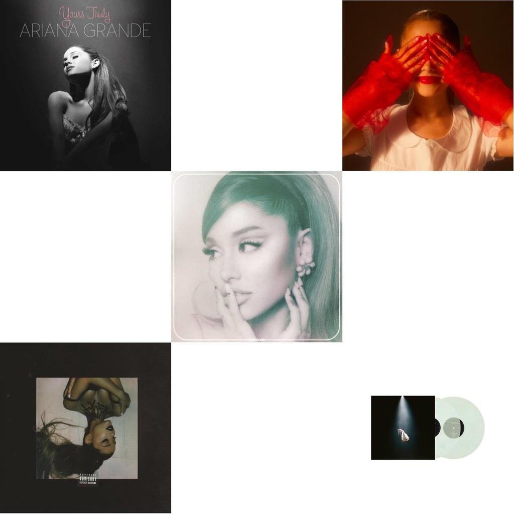 Positions (Coke Bottle Clear LP Vinyl) & Eternal Sunshine (X) (Ruby LP Vinyl) & Eternal Sunshine Deluxe: Brighter Days Ahead (X) (Translucent Marble Vinyl/2LP) & Thank U, Next & Yours Truly (180G)
