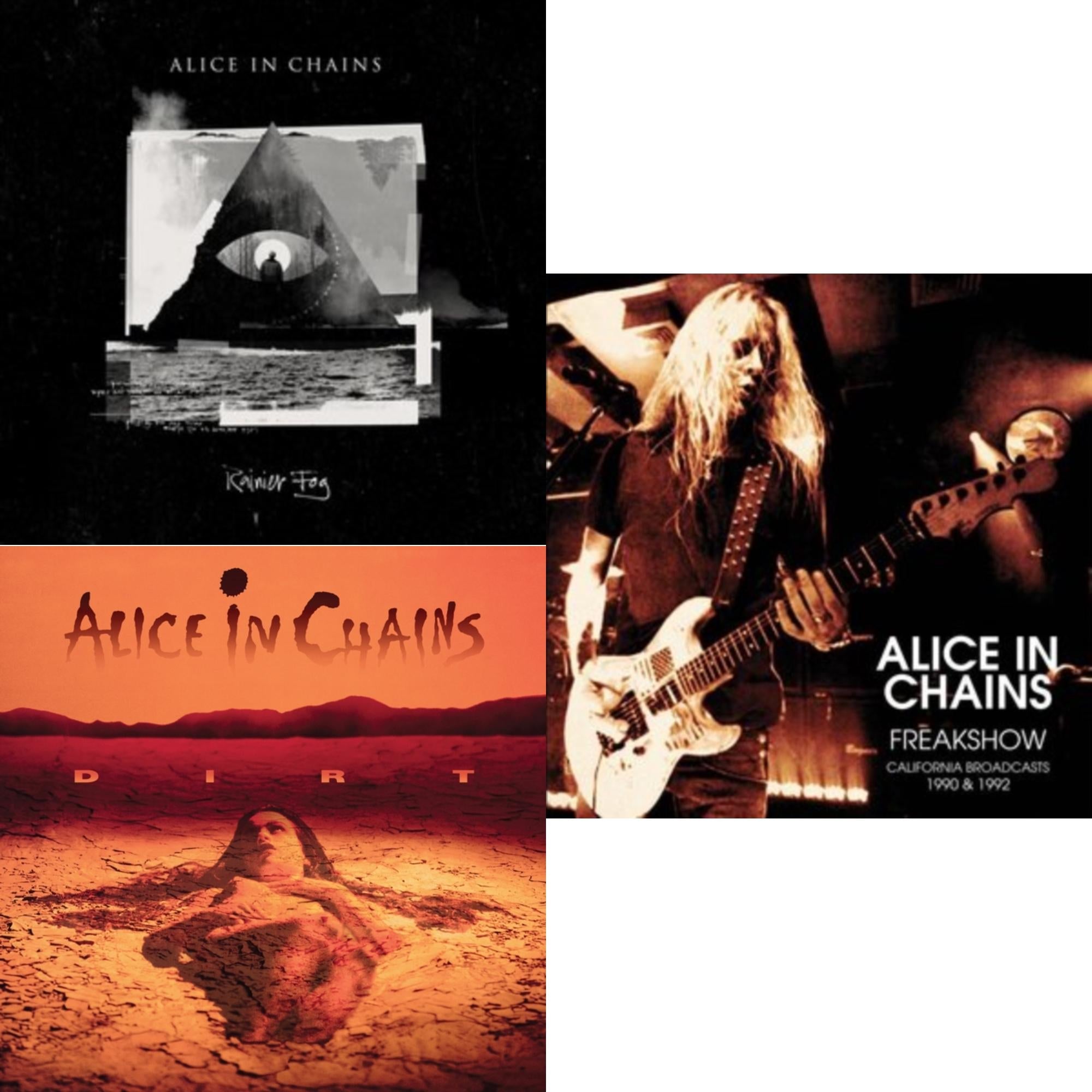 Alice In Chains - Rainier Fog (Smog Color Variant LP Vinyl) & Dirt (2LP) & Freak Show (Red Vinyl/2LP)