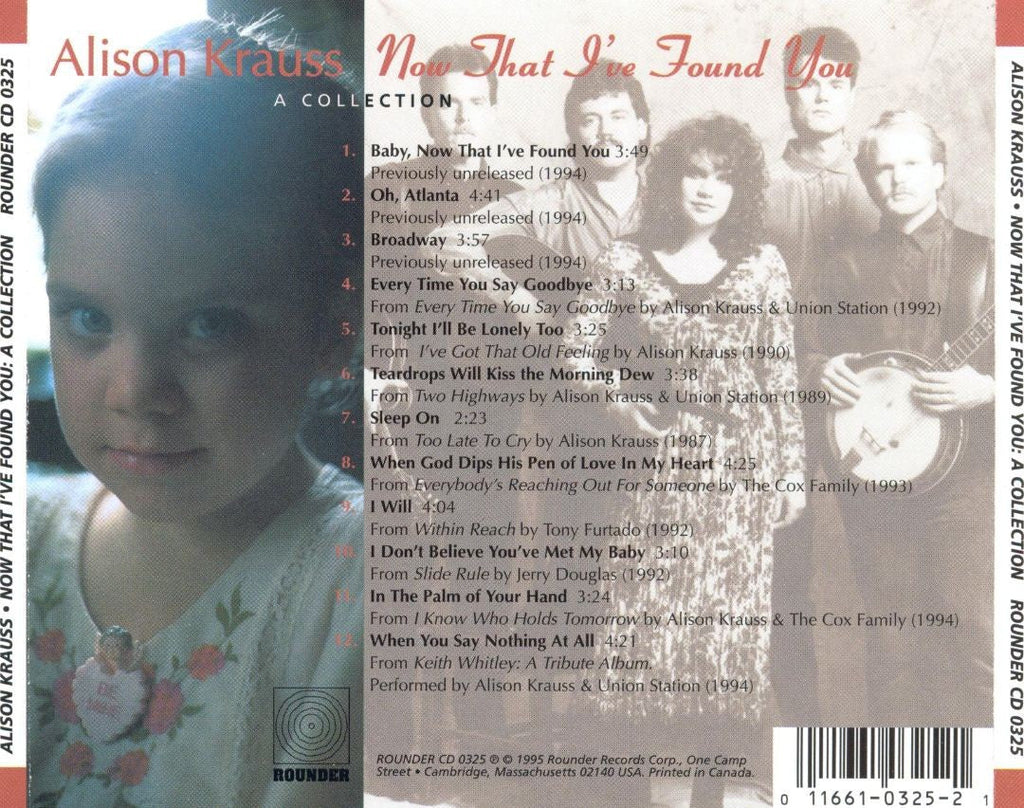 Alison Krauss – Now That I've Found You: A Collection Music CD
