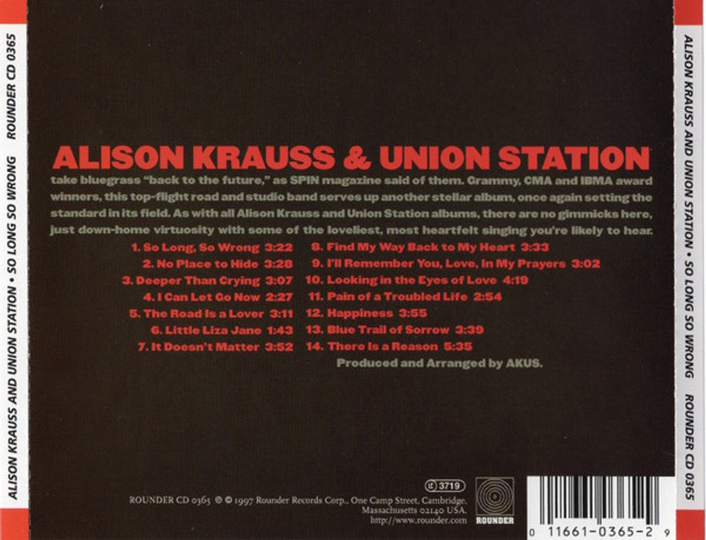 Alison Krauss – So Long So Wrong Music CD