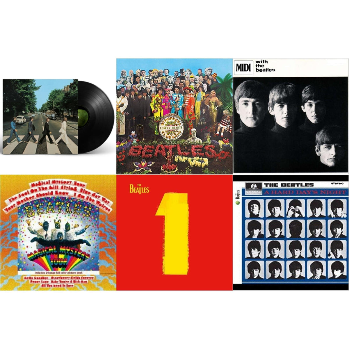 Hard Day's Night & With The Beatles & Magical Mystery Tour & 1 (2015 Reissue) & Sgt. Pepper's Lonely Hearts Club Band (2017 Stereo Mix/180G/Original Stencils) & Abbey Road Anniversary