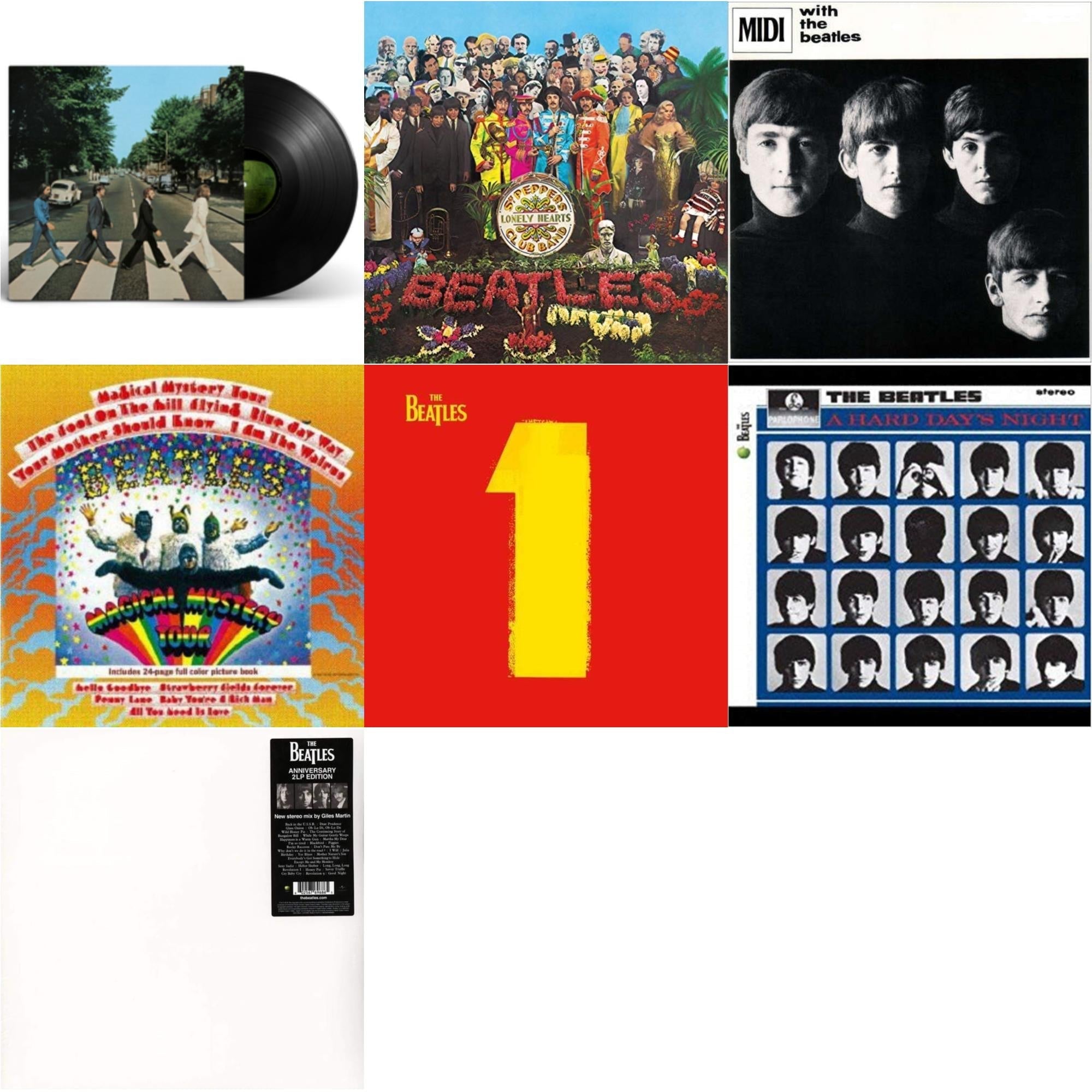 Hard Day's Night & With The Beatles & Magical Mystery Tour & 1 (2015 Reissue) & Sgt. Pepper's Lonely Hearts Club Band (2017 Stereo Mix/180G/Original Stencils) & Beatles (The White Album) (2LP) & Abbey Road Anniversary