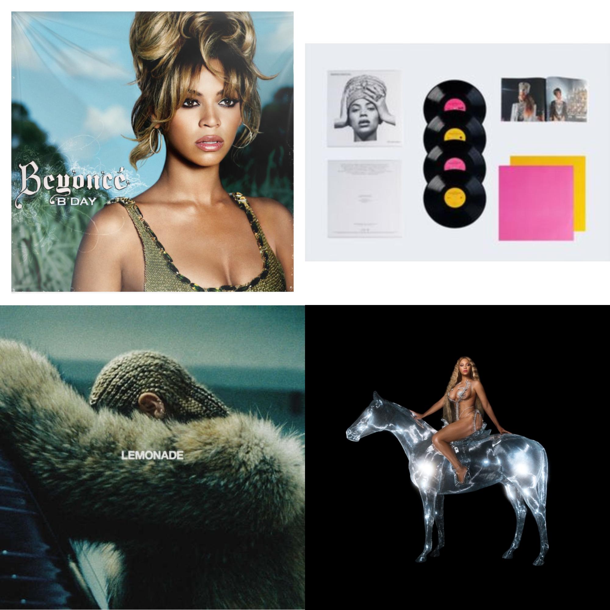 Beyonce - B'day (2LP/180G) & Homecoming: The Live Album (4LP/Slipcase Jacket/Booklet) & Lemonade (Limited 180G Yellow LP Vinyl/Dl Card Includes Audio & Video) & Renaissance (X) (180G/2LP)