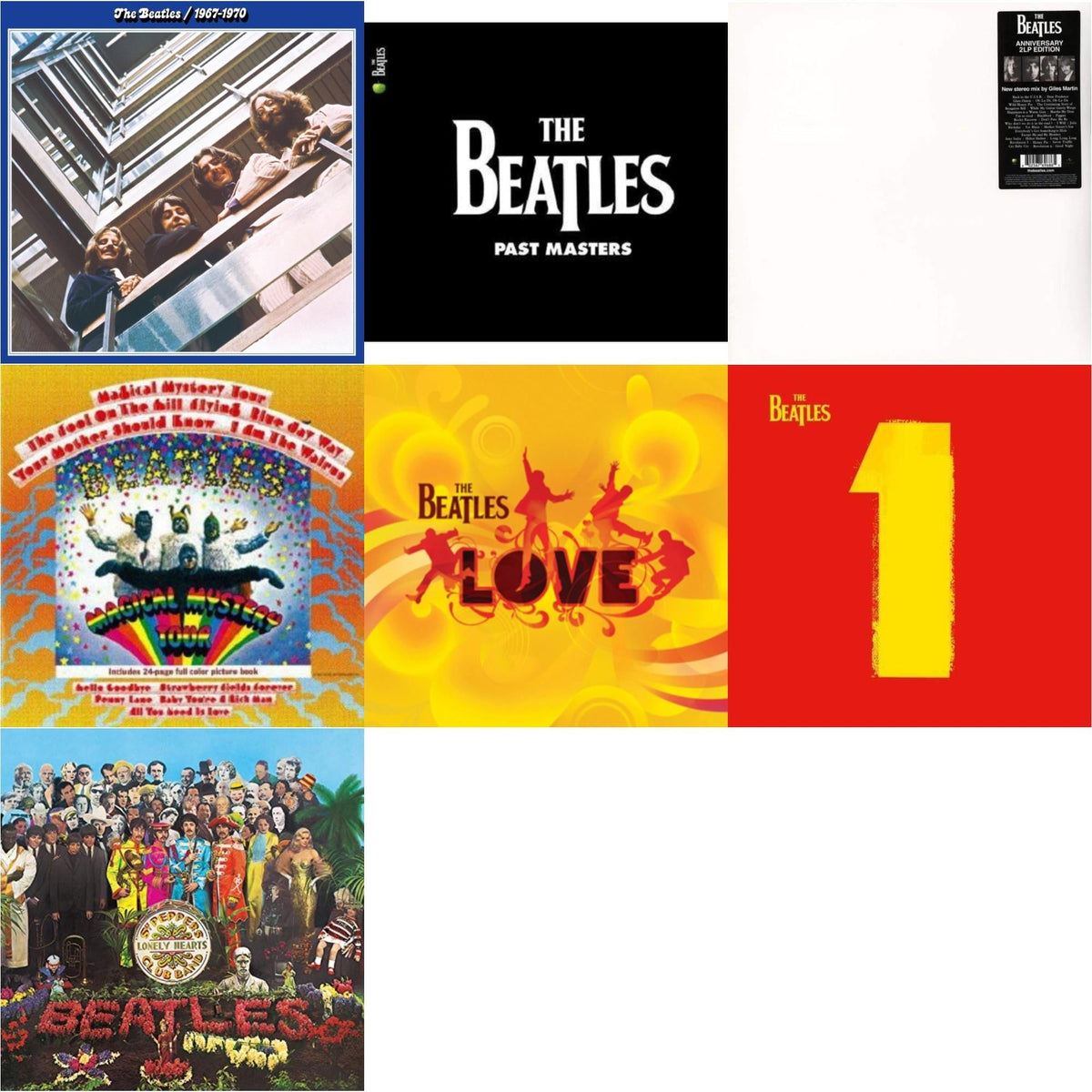 Magical Mystery Tour & Past Masters 1 & 2 & Beatles 1967-1970 (2023 Edition) (Half-Speed) (3LP) & Love  & 1 (2015 Reissue) & Sgt. Pepper's Lonely Hearts Club Band (2017 Stereo Mix/180G/Original Stencils) & Beatles (The White Album) (2LP)