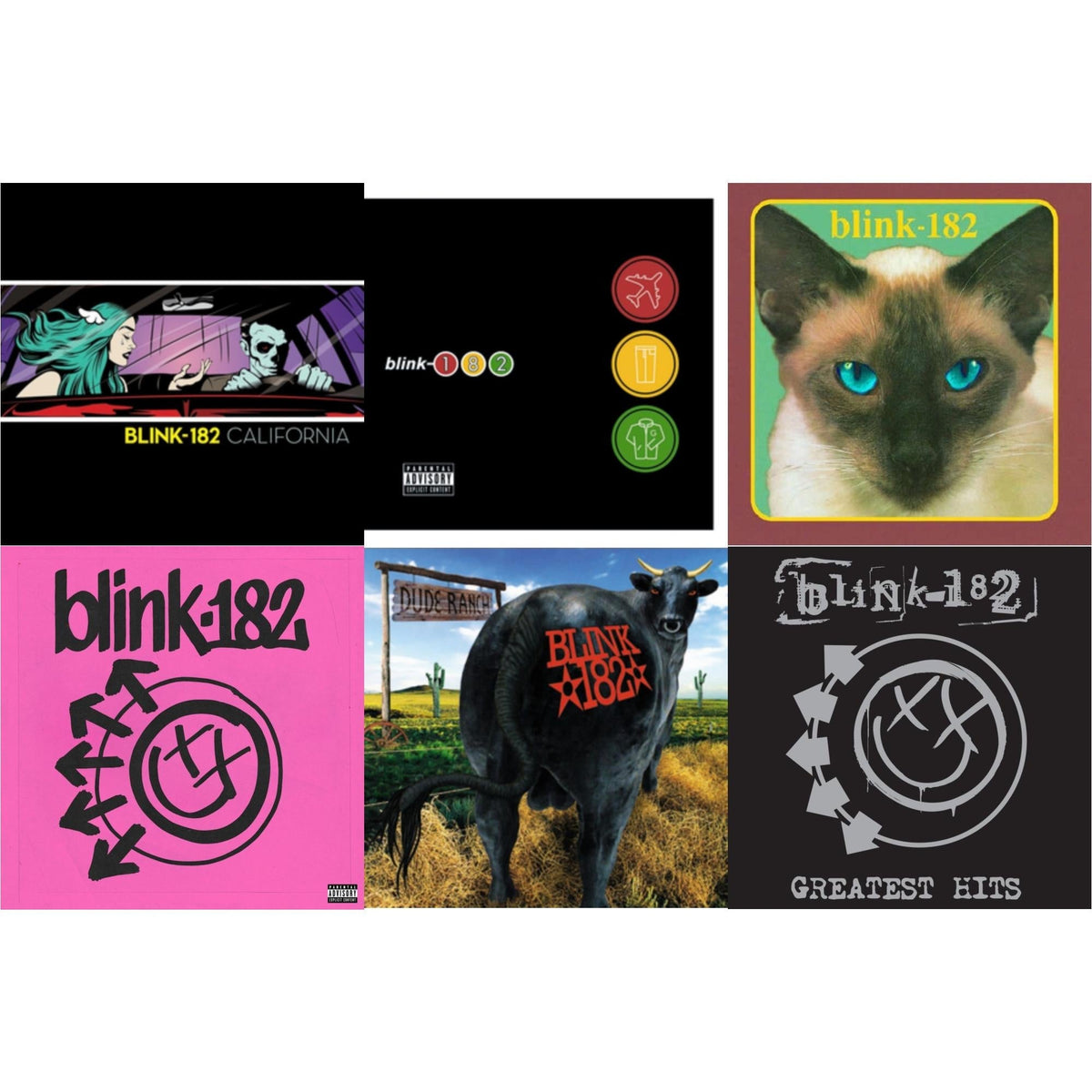 Blink-182 - California (Deluxe/2LP/180G) & Take Off Your Pants & Jacket & Cheshire Cat & One More Time… (X) & Dude Ranch & Greatest Hits (2LP)