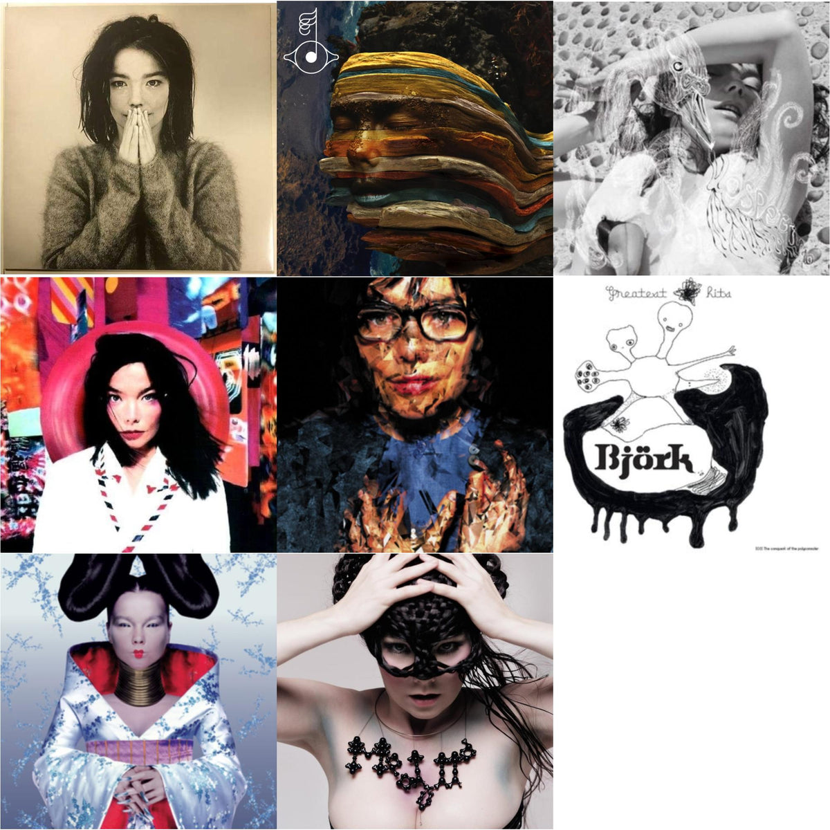 Bjork - Debut & Bastards: Remix & Vespertine & Post & Selma Songs & Greatest Hits & Homogenic & Medulla - LP Vinyl Bundle