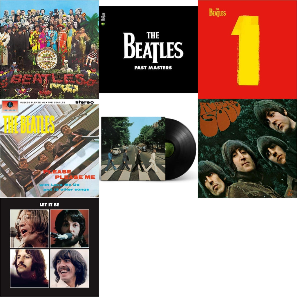 Beatles - Sgt. Pepper's Lonely Hearts Club Band (2017 Stereo Mix/180G/Original Stencils) & Past Masters 1 & 2 & 1 (2015 Reissue) & Please Please Me & Abbey Road Anniversary & Rubber Soul & Let It Be Special Edition - LP Vinyl Bundle
