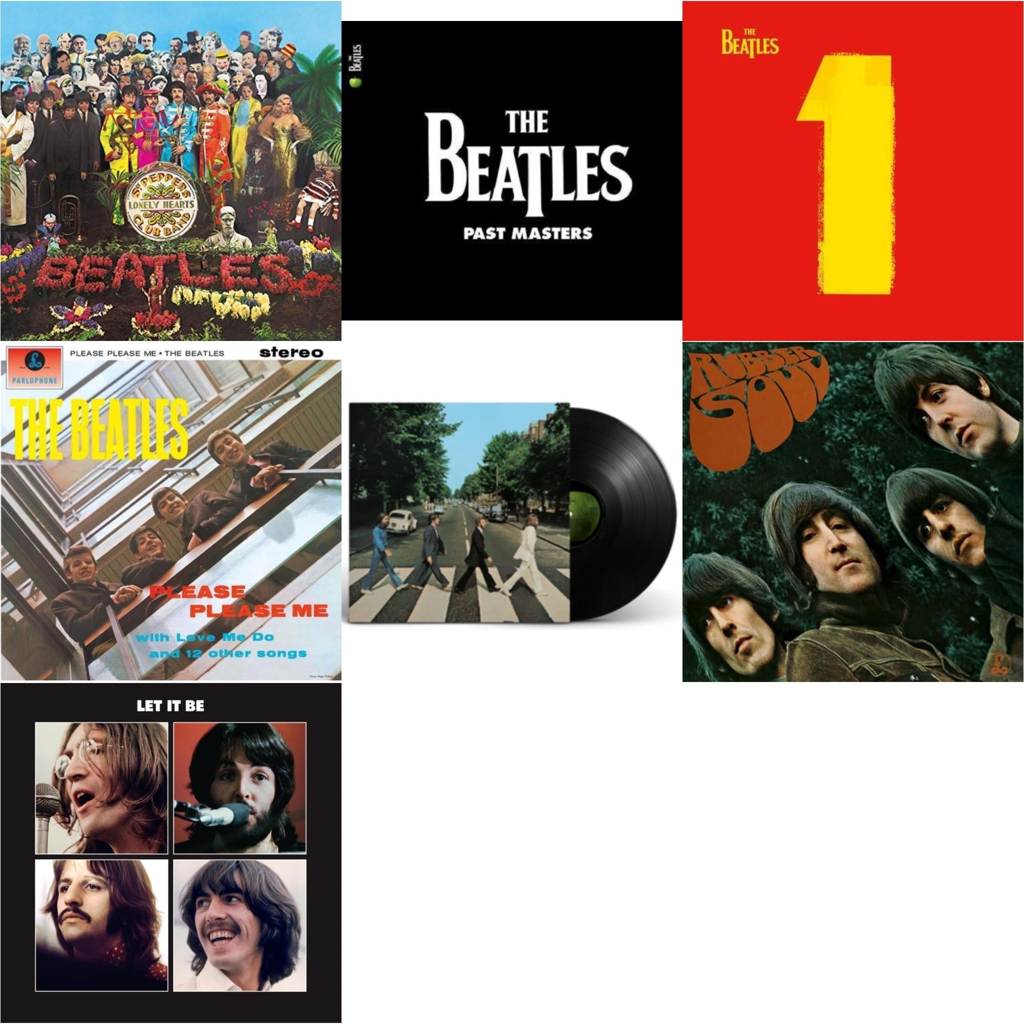 Beatles - Sgt. Pepper's Lonely Hearts Club Band (2017 Stereo Mix/180G/Original Stencils) & Past Masters 1 & 2 & 1 (2015 Reissue) & Please Please Me & Abbey Road Anniversary & Rubber Soul & Let It Be Special Edition - LP Vinyl Bundle