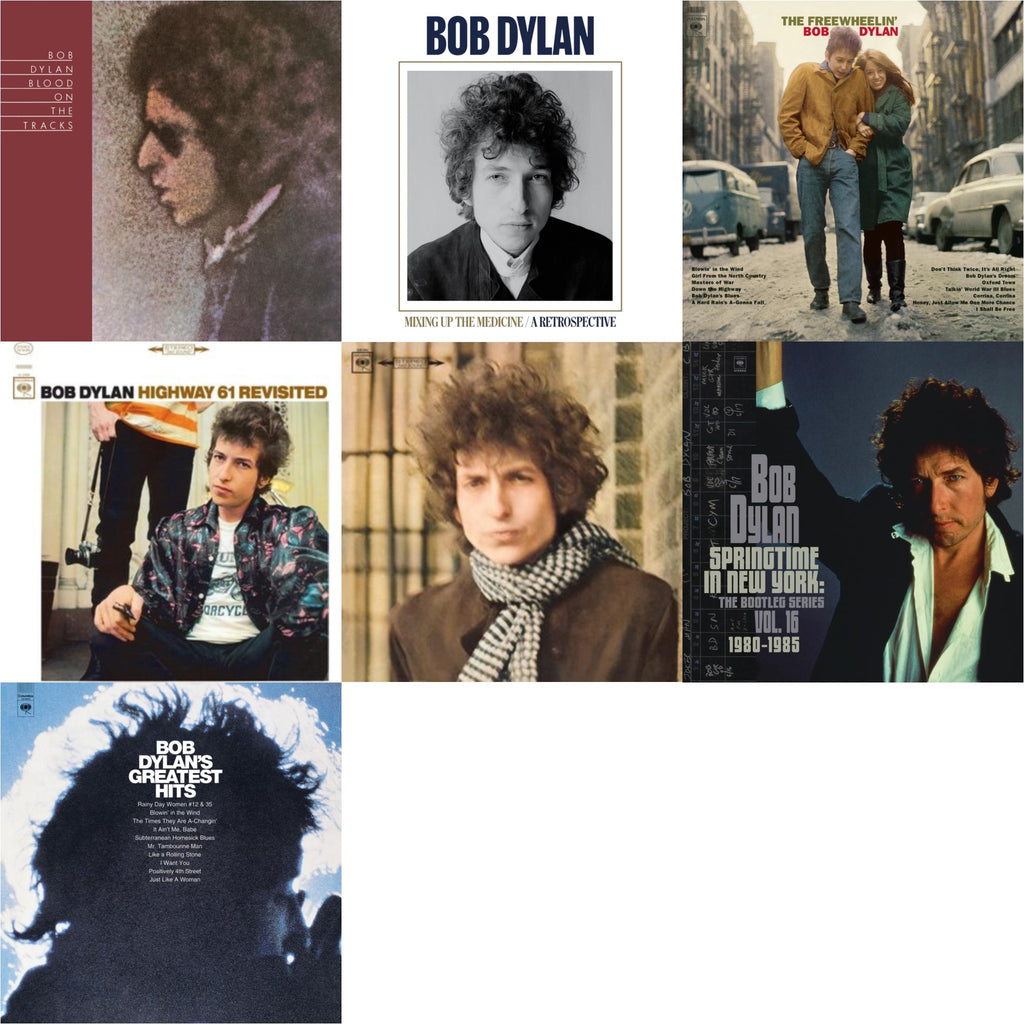 Blood On The Tracks (150G/Dl Insert) & Springtime In New York: The Bootleg Series Vol. 16 (1980-1985) (2LP) & Highway 61 Revisited & Blonde On Blonde & Mixing Up The Medicine & Freewheelin Bob Dylan (140G/Dl Code) & Greatest Hits (150G/Dl Card)